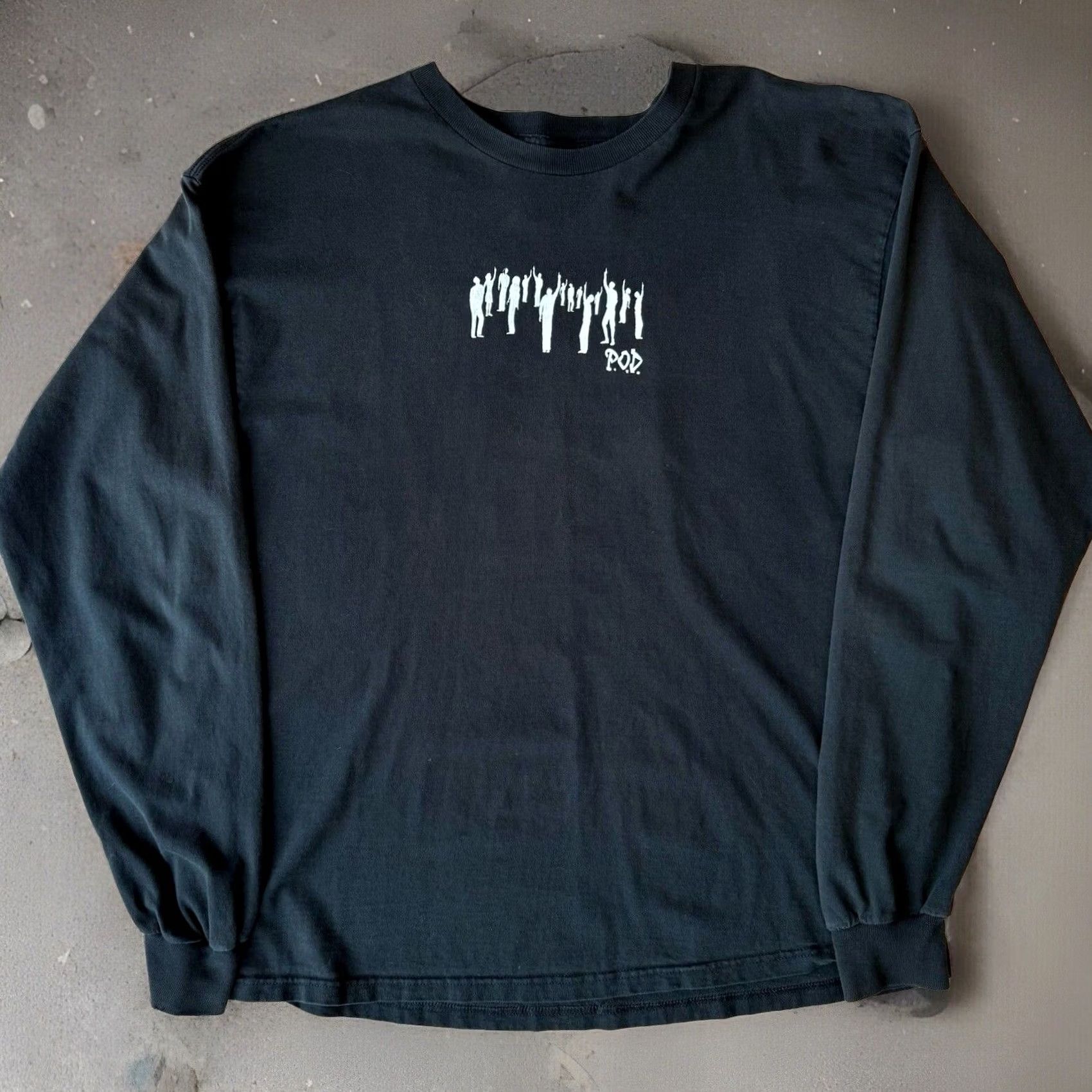 Vintage VINTAGE POD Southtown Shirt 2XL Black Long Sleeve 90s Rock Punk Skater Crew Neck Men's Shirt Size US XXL / EU 58 / 5 - 2 Thumbnail