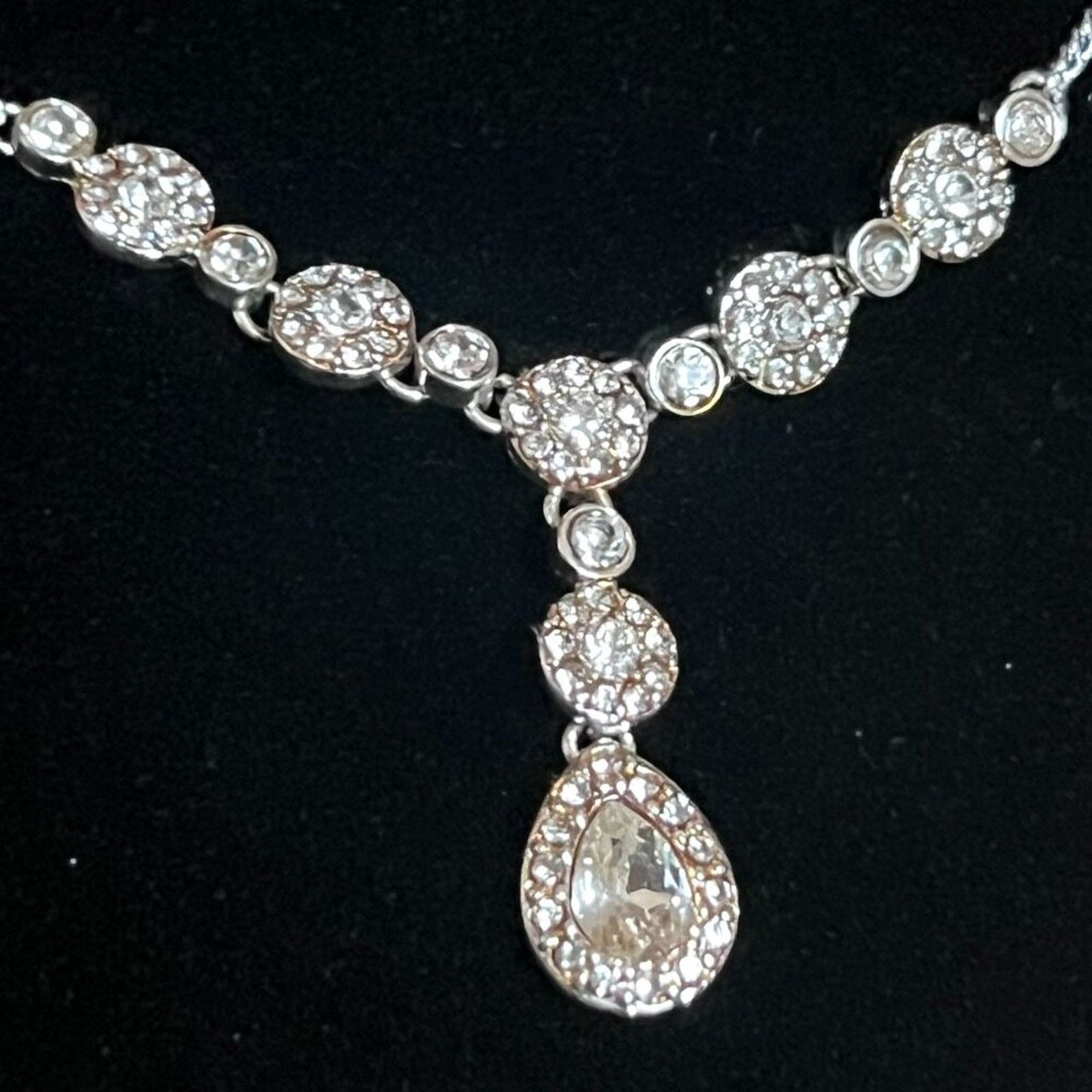 & Other Stories Napier Silvertone Clear Rhinestone Necklace Size ONE SIZE - 2 Thumbnail