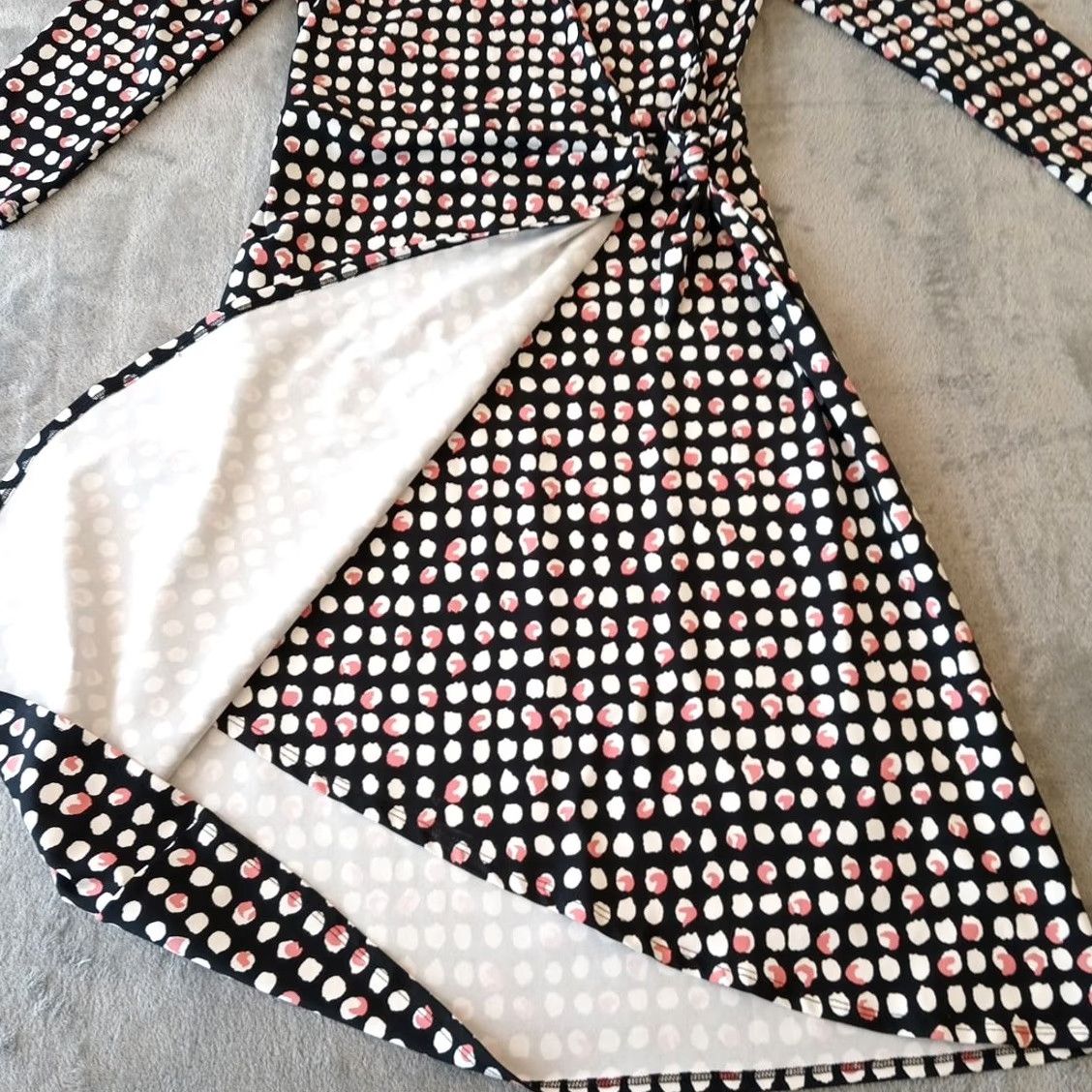 Talbots Talbots Dress S Black Pink Geometric Long Sleeve Wrap Midi V-Neck Pullover Womens Size S / US 4 / IT 40 - 6 Thumbnail