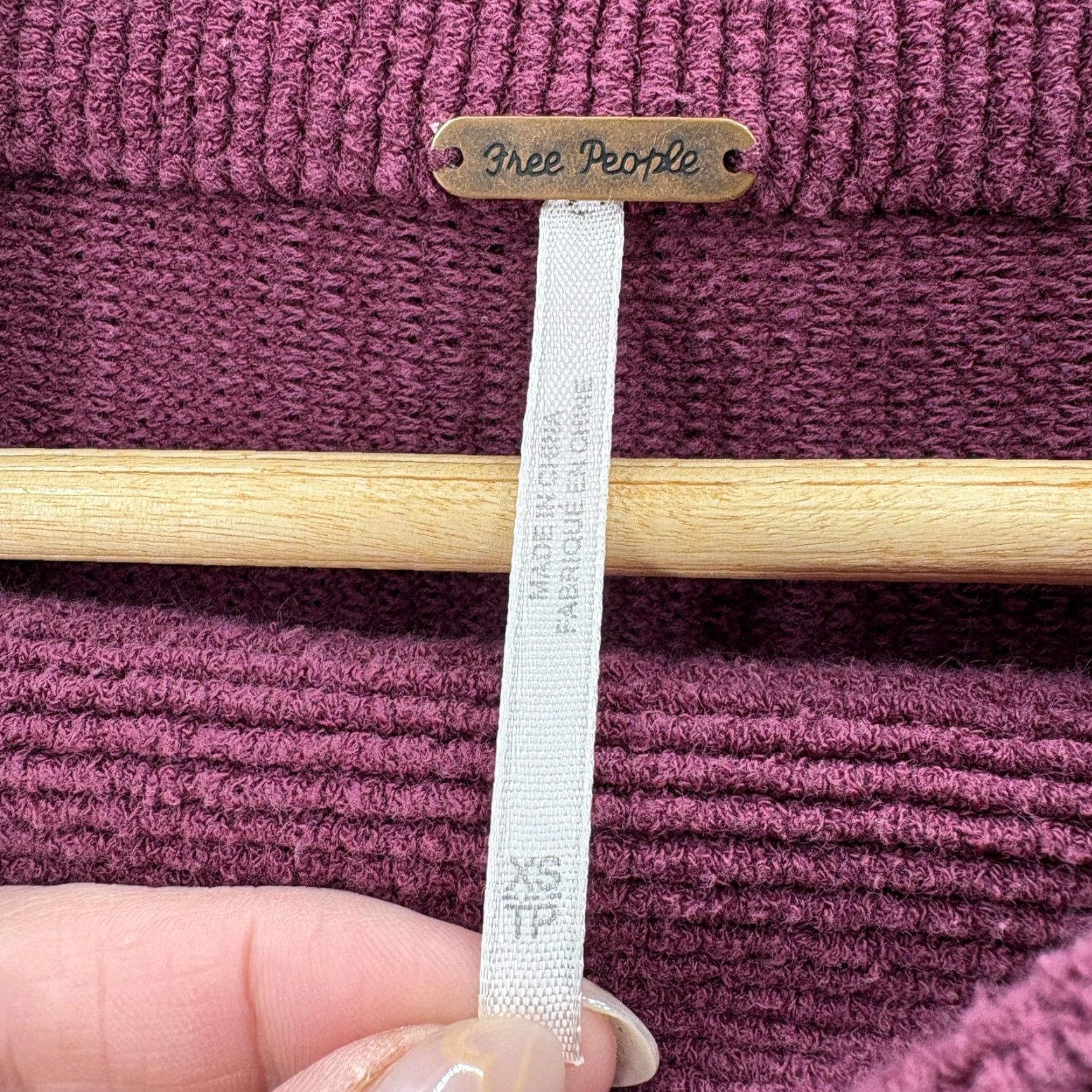 Free People Free People Sweater Womens XS Purple Cowl Neck Ribbed Knit Pullover Relaxed Size XS / US 0-2 / IT 36-38 - 4 Thumbnail