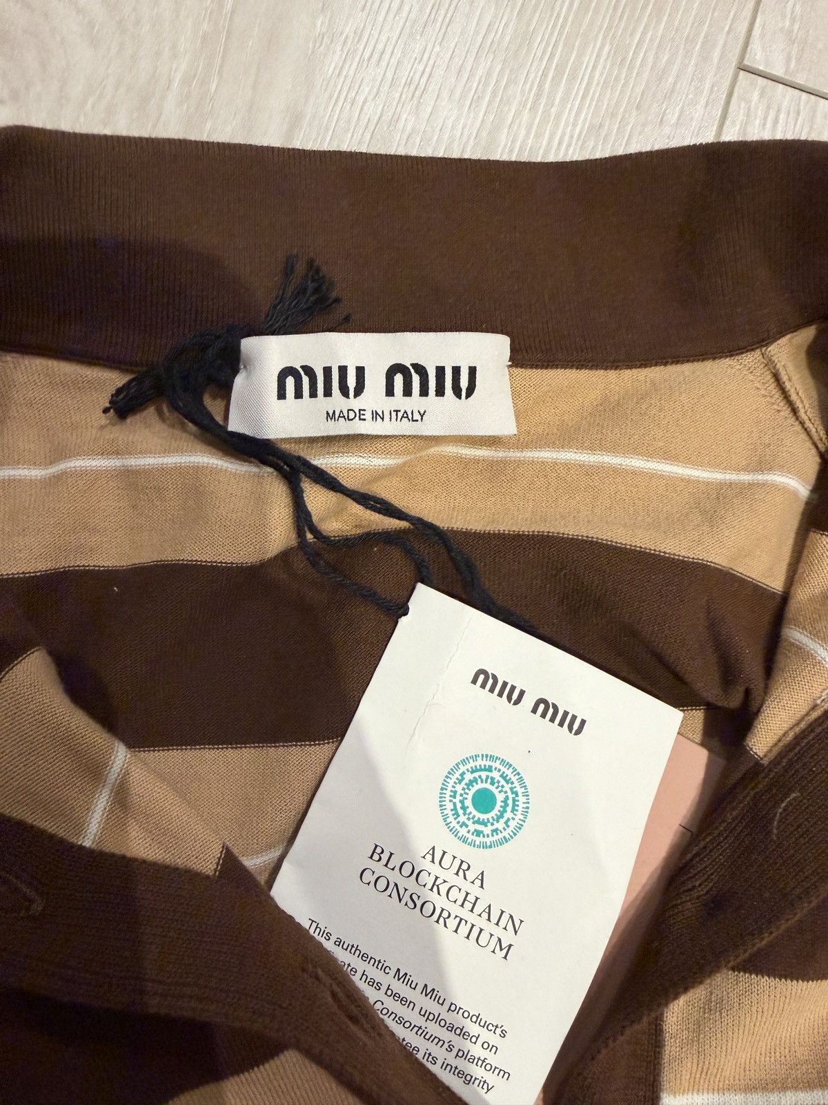 Miu Miu Brown and beige stripe sweater Size S / US 4 / IT 40 - 3 Thumbnail