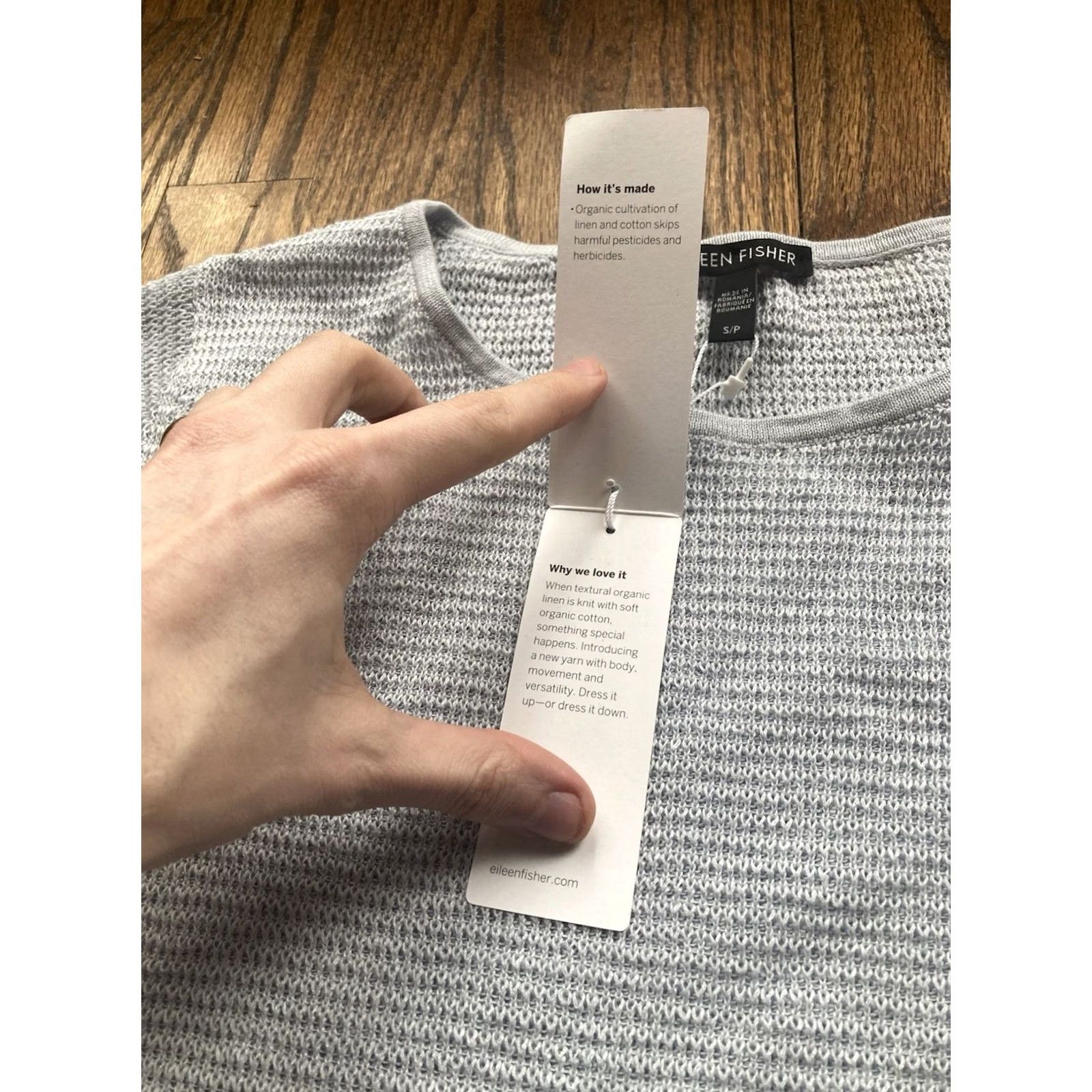 Eileen Fisher Eileen Fisher Tunic Shirt Womens Size S Linen Cotton Light Blue Knit Button Size S / US 4 / IT 40 - 6 Thumbnail