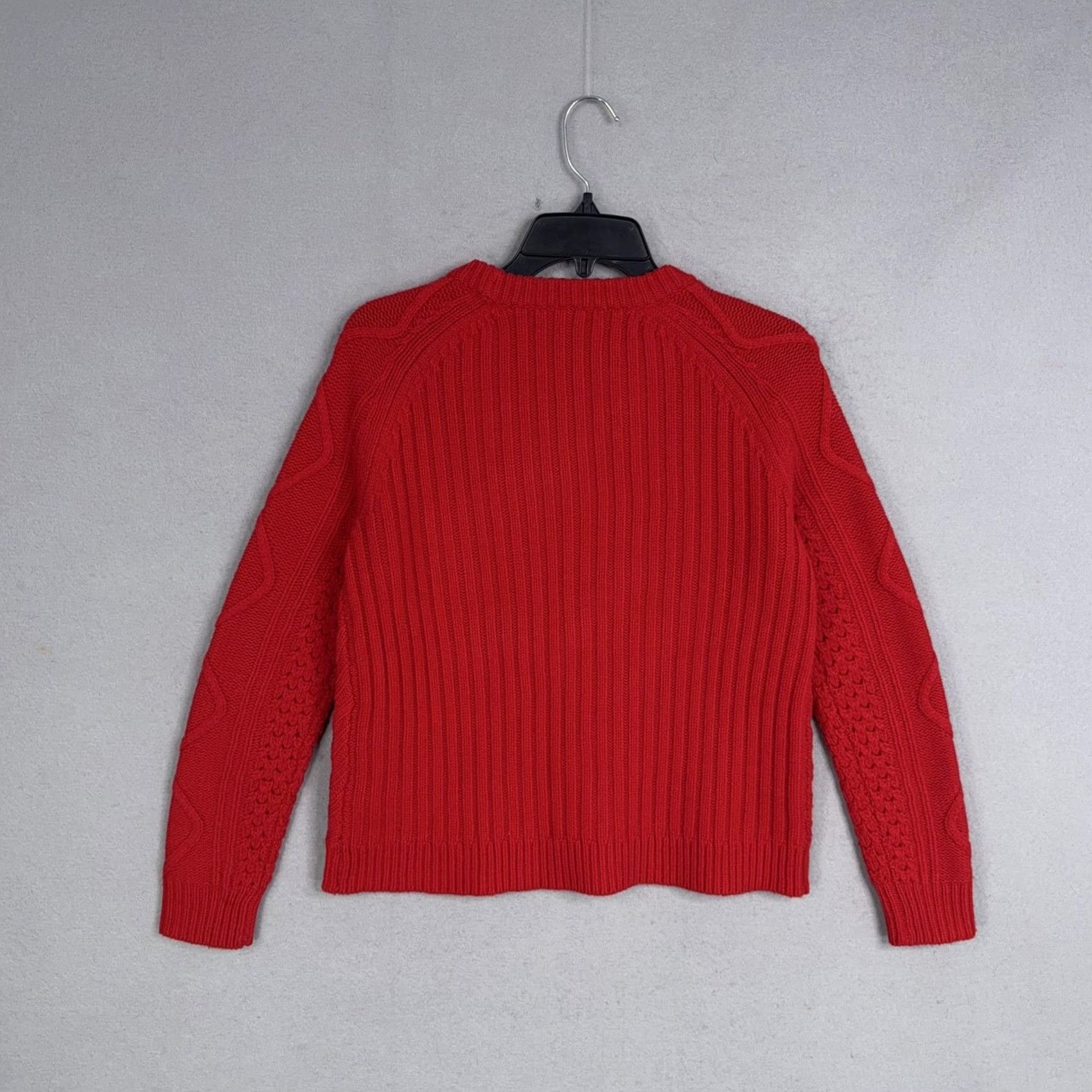 J.Crew J.CREW Sweater Womens XS Red 100% Wool Bobble Cable Knit Chunky Raglan Pullover Size XS / US 0-2 / IT 36-38 - 6 Thumbnail