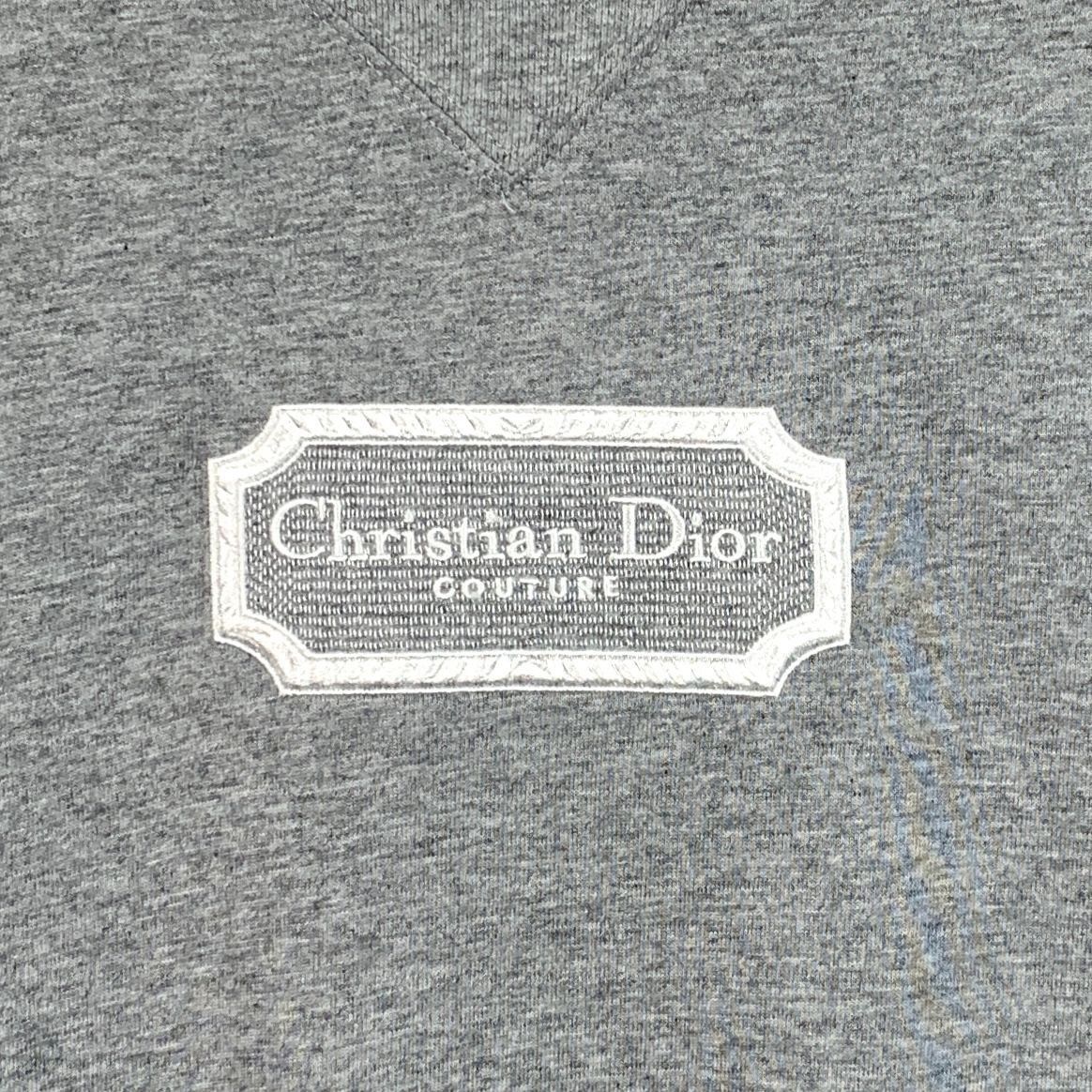 Dior Christian Dior Couture Gray Cotton T-Shirt Made In It Size L / US 10 / IT 46 - 4 Thumbnail