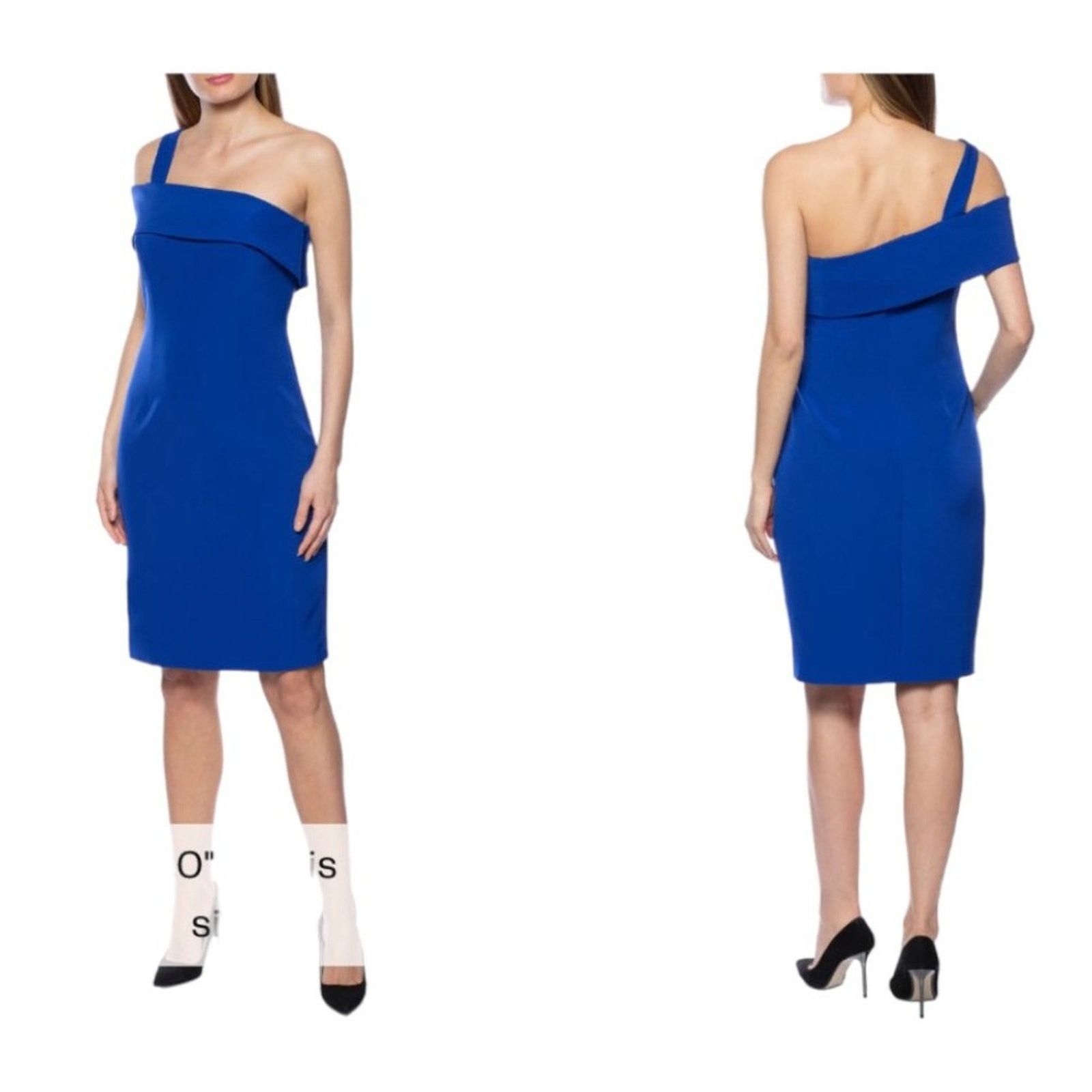 Other Marina Blue One-Shoulder Sheath Dress Size 16 NWOT $159 MSRP Size XXL / US 16-18 / IT 52-54 - 1 Thumbnail