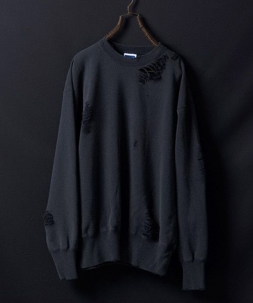 Number nine WORN-OUT DAMAGE crush sweatshirt