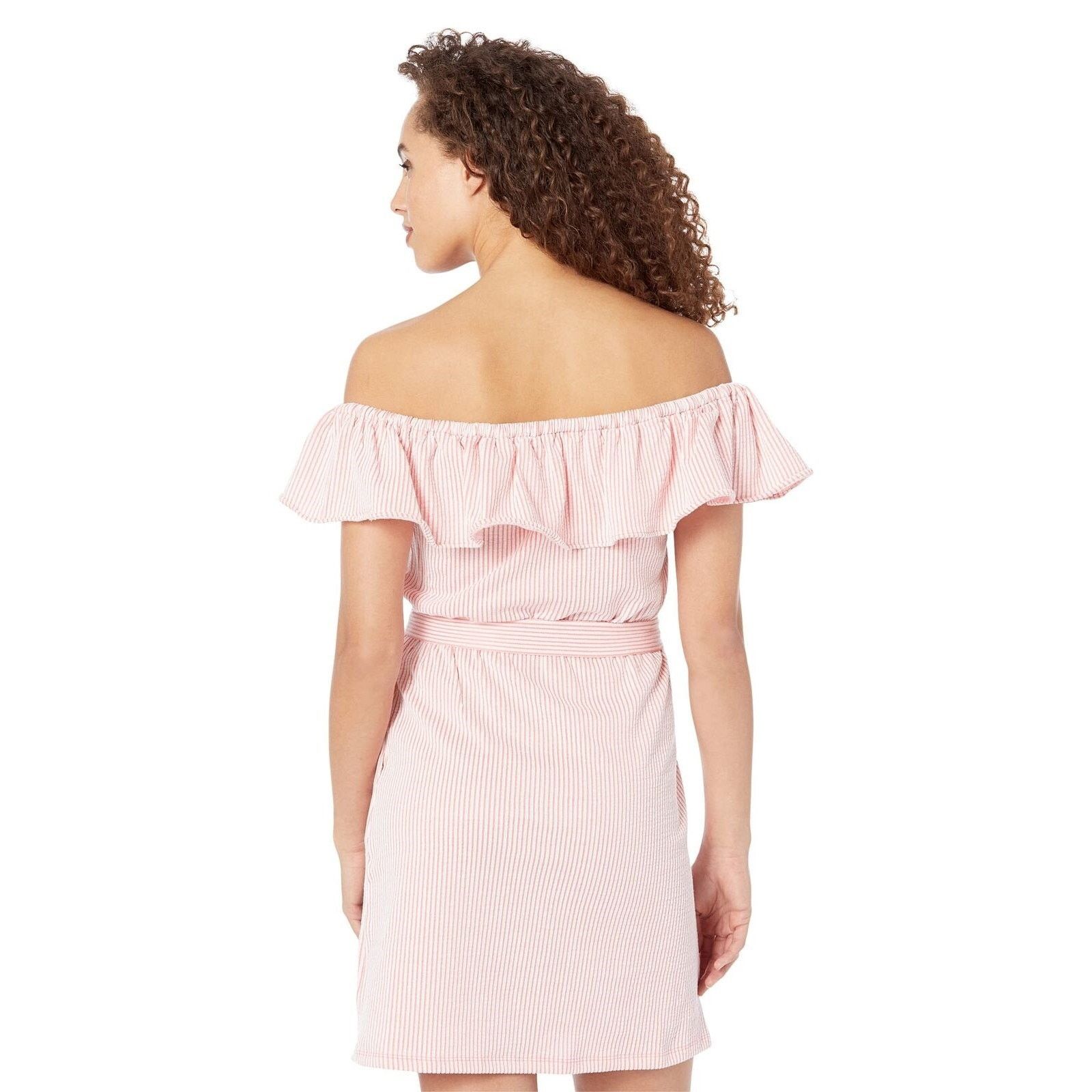 Michael Kors Michael Kors Women Seersucker Off-the-Shoulder Dress Size M Size M / US 6-8 / IT 42-44 - 3 Thumbnail
