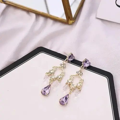 Jewelry × Other × Vintage Fashion Elegant Crystal Dangle Drop Earrings for Women Size ONE SIZE - 3 Thumbnail