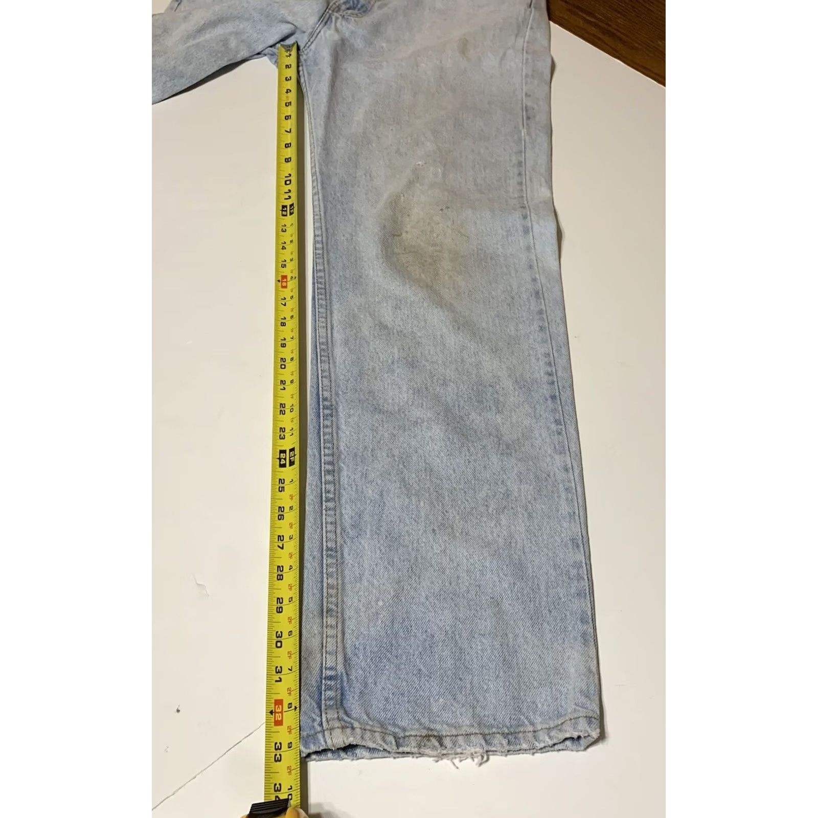 Levi's VINTAGE Levi's 505 Jeans Mens Regular Fit Blue Distressed Orange Tab 36x33 Straight Belts Loops USA 80s 90s Mens Size US 36 / EU 52 - 6 Thumbnail