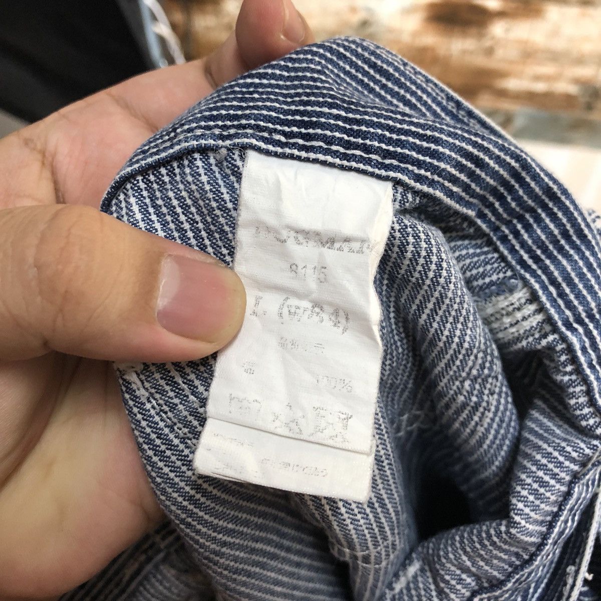 Japanese Brand Dogman Blue Striped Multipocket utility cargo Pants #A2160 Size US 33 - 24 Thumbnail