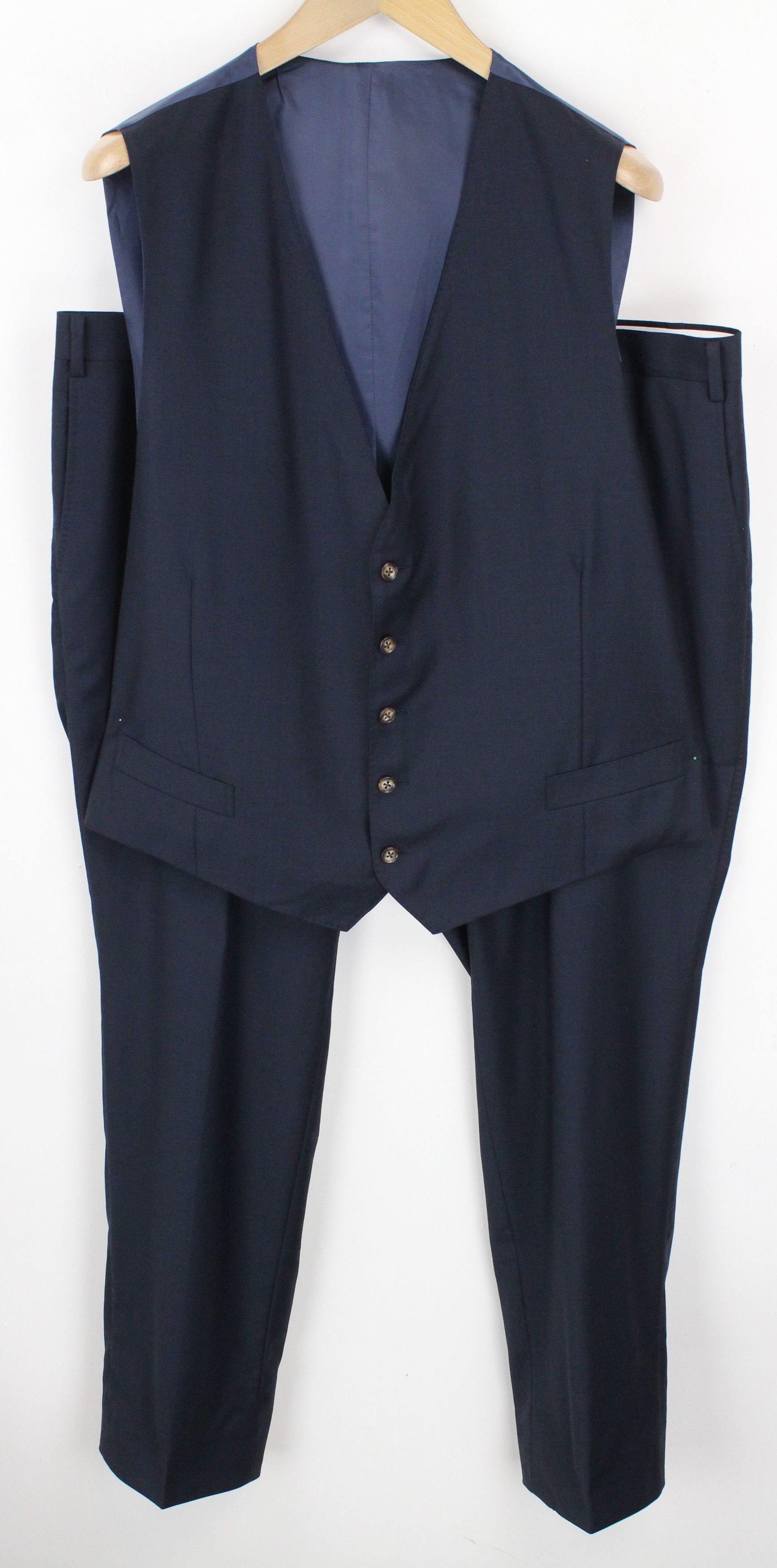 Suitsupply LAZIO UK50S Wool Navy Waistcoat Trousers Set 60875 Size 50S - 1 Thumbnail