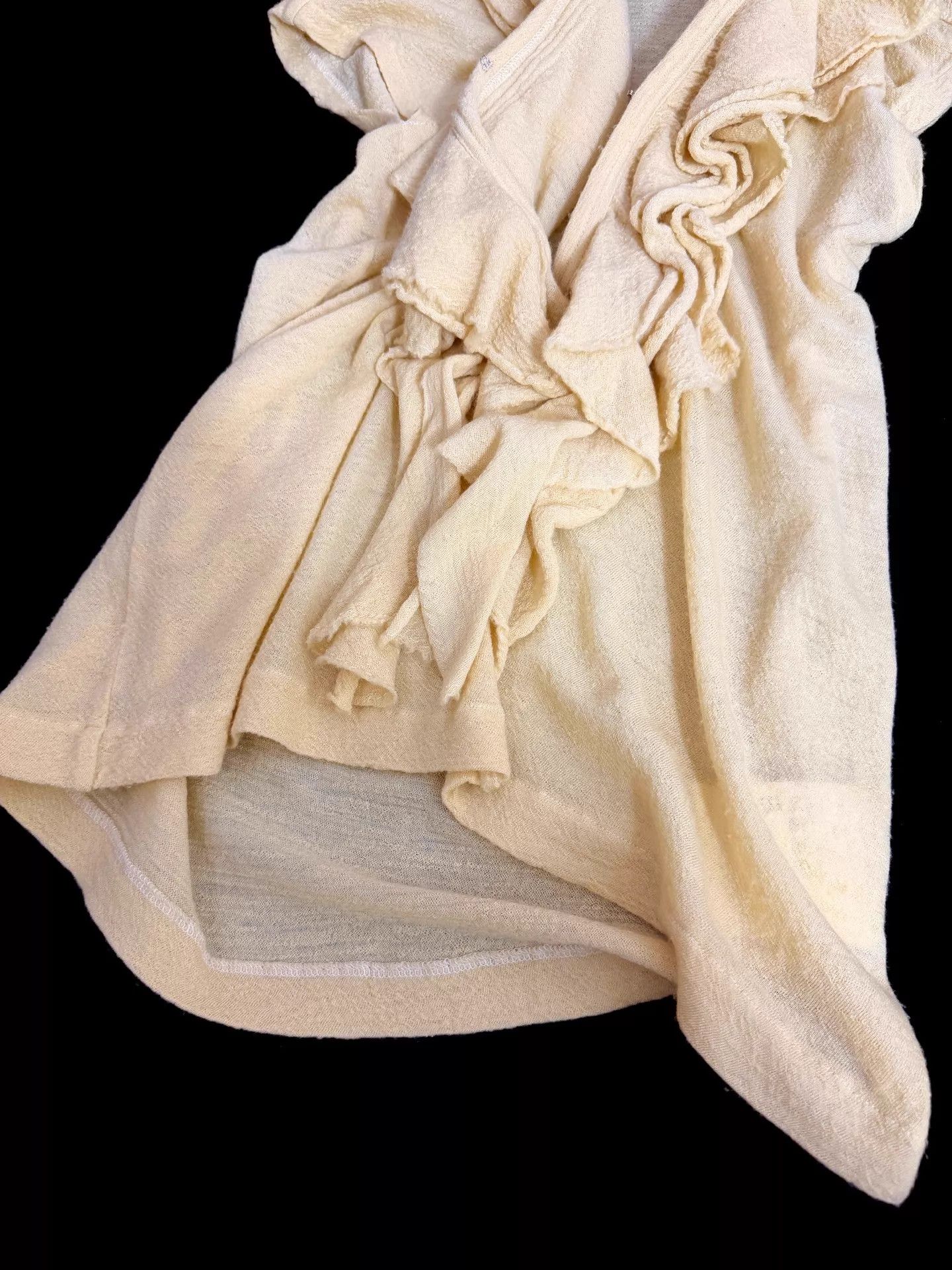 Comme des Garcons Comme des Garçons Layered Ruffle Wool Top Beige Size ONE SIZE - 8 Thumbnail