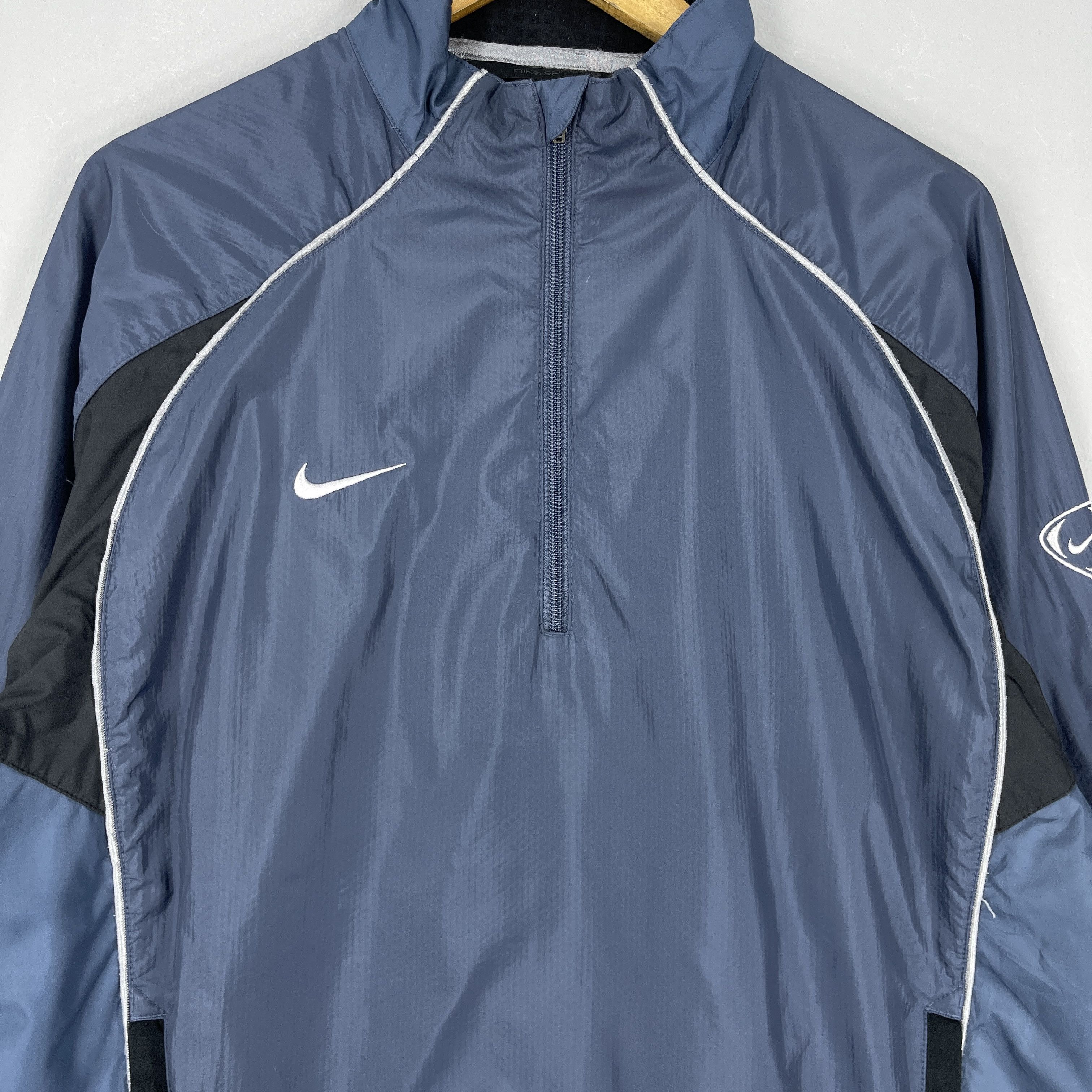 Nike Vintage NIKE Swoosh Jacket Half Zipper Windbreaker Size US L / EU 52-54 / 3 - 2 Thumbnail