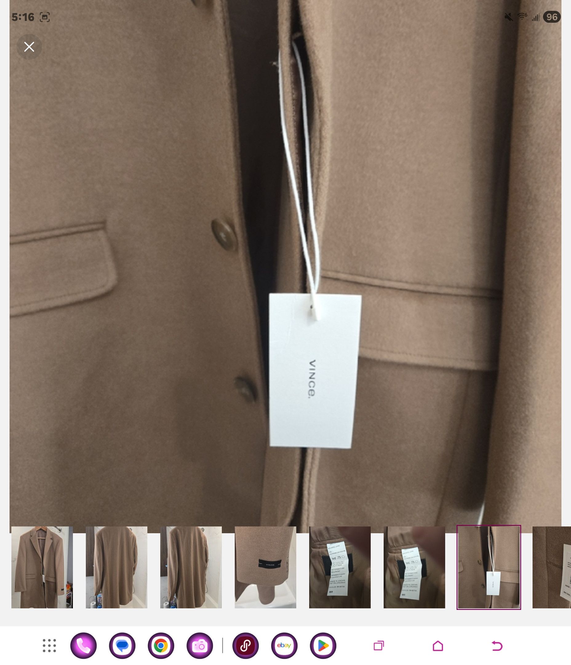 Vince Vince Camel Cashmere and Wool Coat 46R Size US XL / EU 56 / 4 - 6 Thumbnail