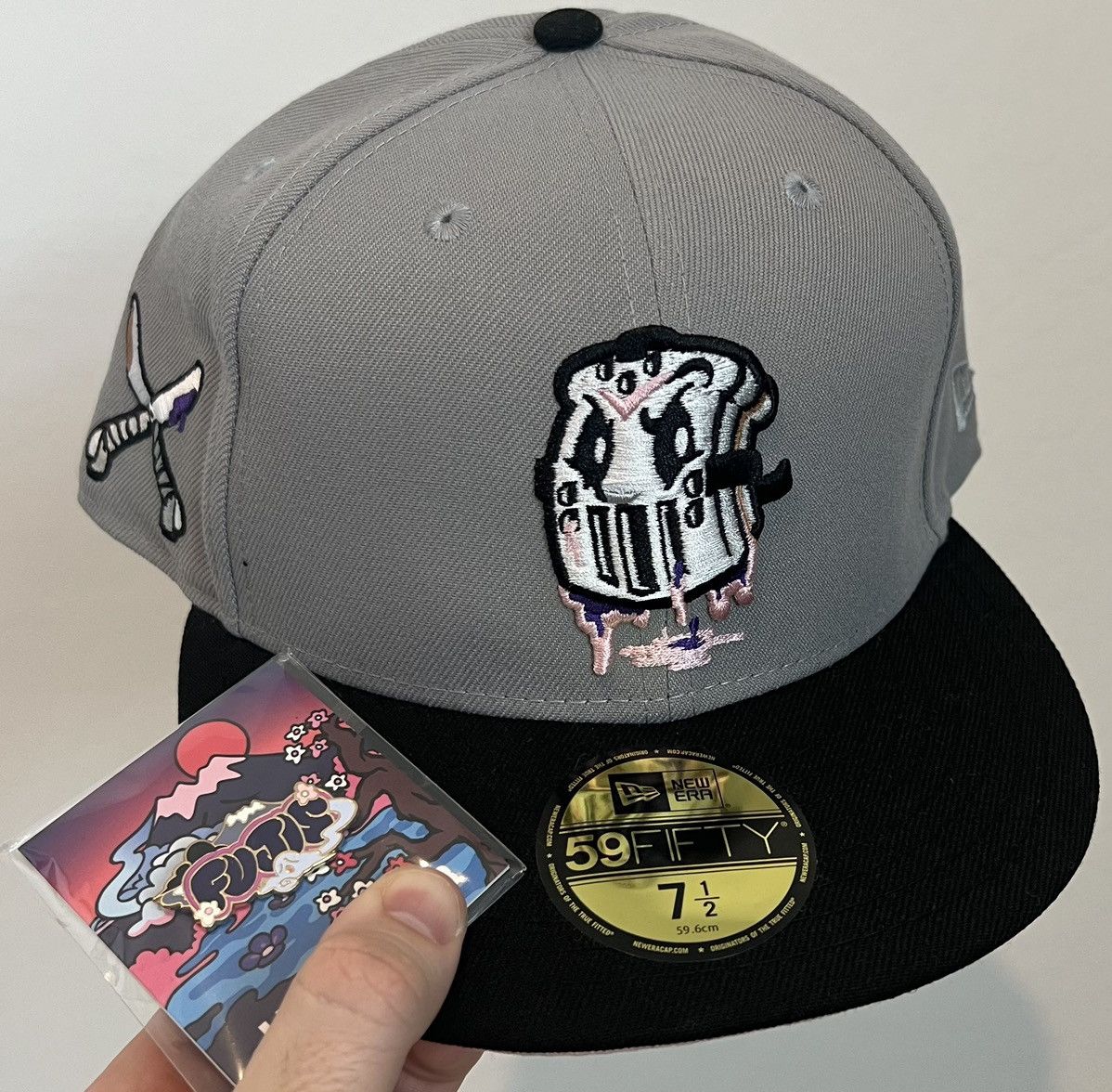 Hat Club New Era Fuji PBJ Anthropomorphic Mask Hat Hat Club Sz 7 1/2 Size ONE SIZE - 1 Thumbnail