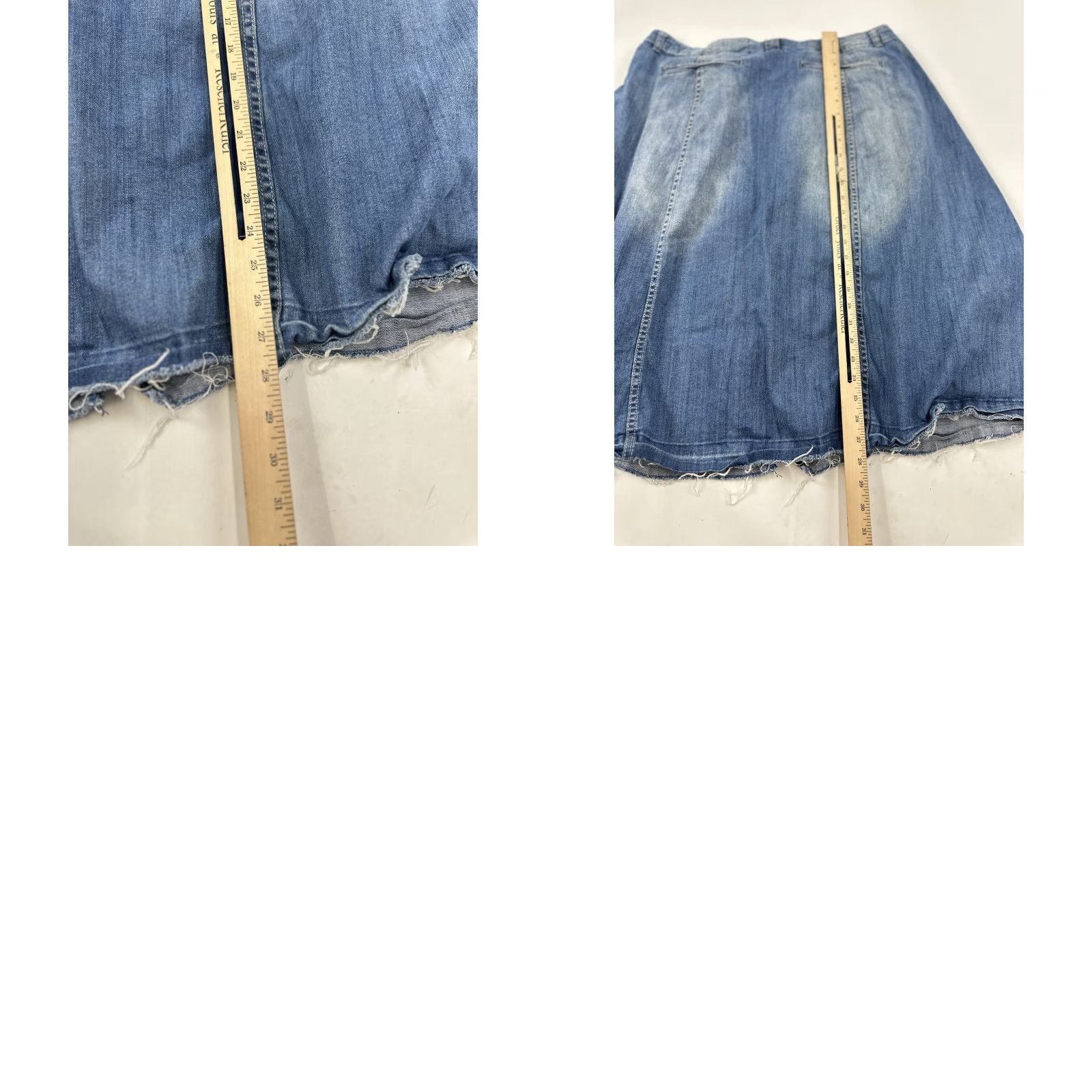Vintage Lane Bryant Skirt Women’s 18 Blue Denim Front Zip A-Line Knee Length Plus Stretch Pockets Vendors? (Wait) Size 40" / US 18 - 8 Thumbnail