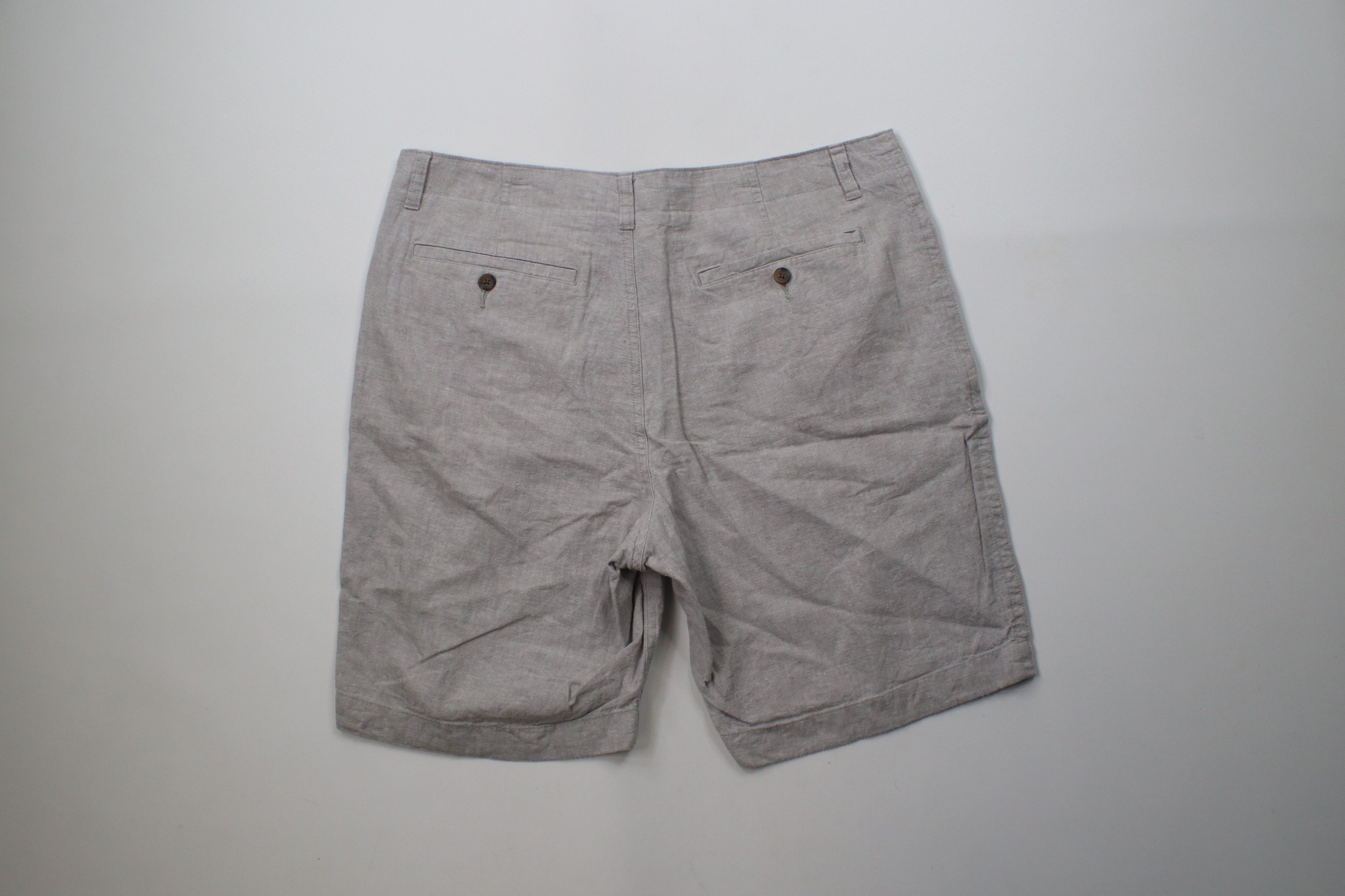 J.Crew × Vintage J Crew Chambray Linen Blend Above Knee Chino Shorts Gray Size US 36 / EU 52 - 7 Thumbnail