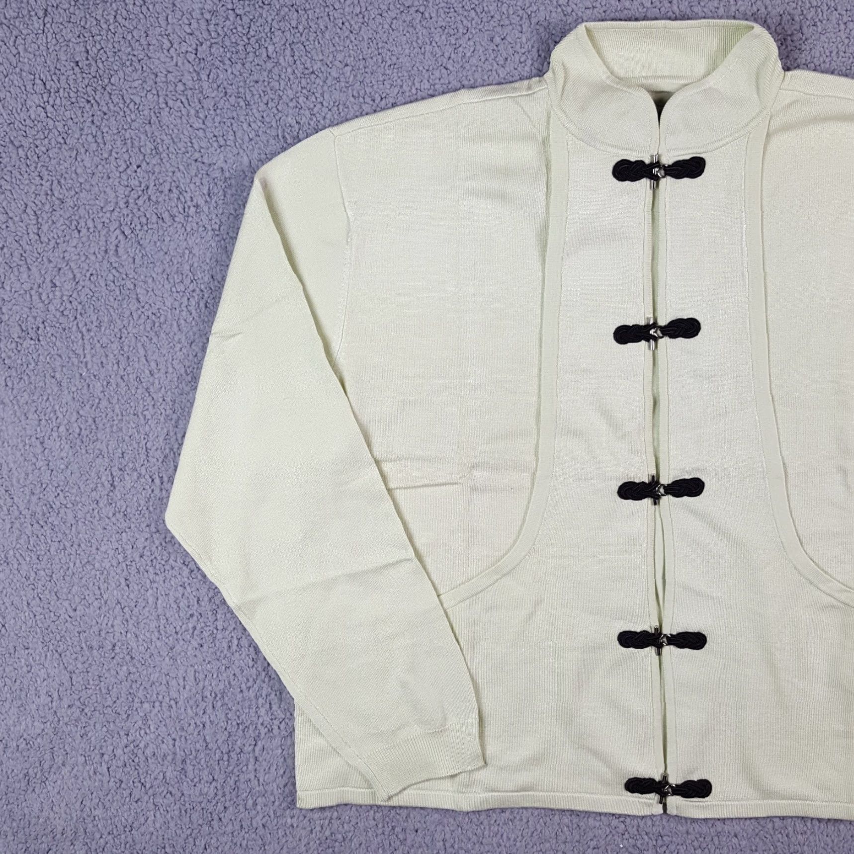 Vintage VINTAGE Jamie Sadock Light Green Knit Silk Frog Button Chinese Cardigan Women's M Knit Sweater? Size M / US 6-8 / IT 42-44 - 2 Thumbnail