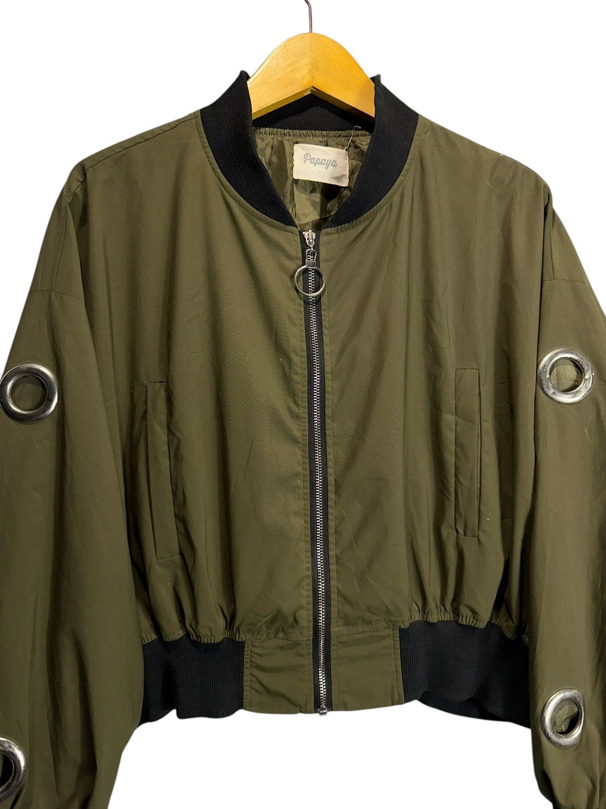 If Six Was Nine PAPAYA CROPPED BOMBER JACKET STUDDED IFSIXWASNINE LGB STYLE Size US XL / EU 56 / 4 - 2 Thumbnail
