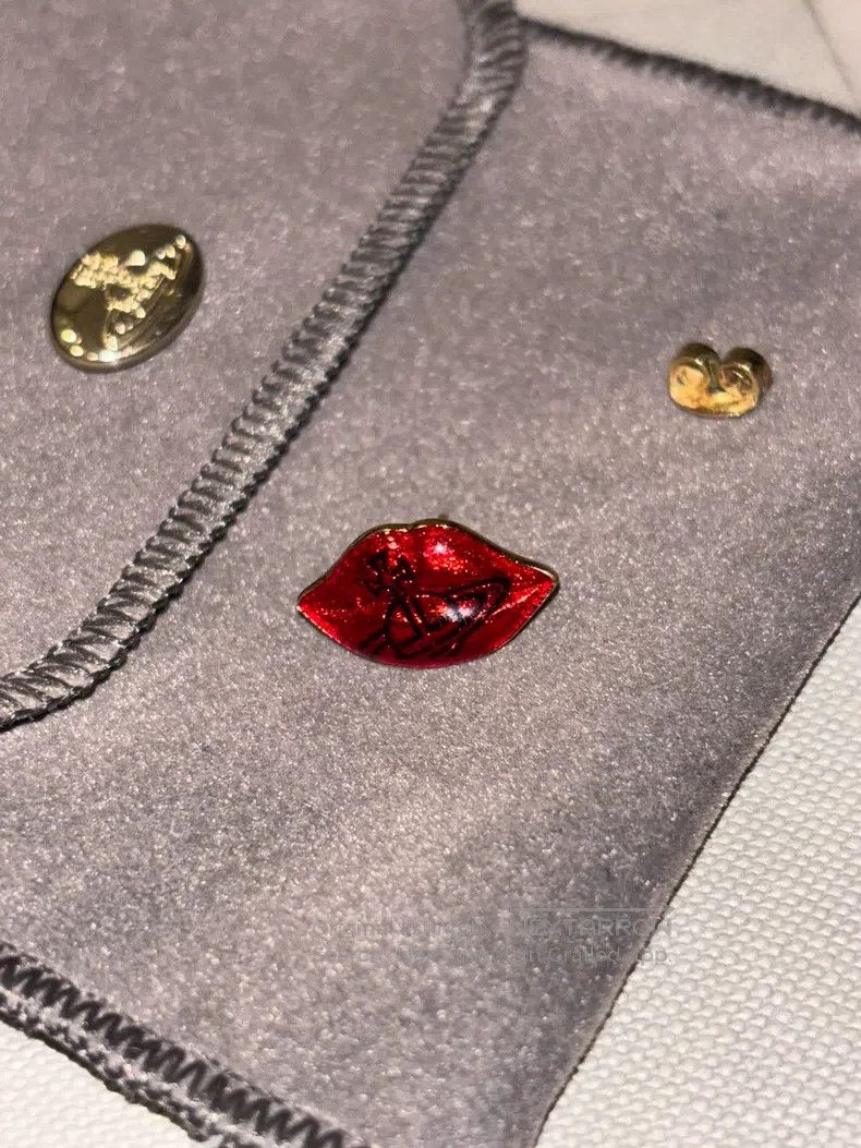 Vivienne Westwood Vivienne Westwood Antique red-lipped Saturn stud earrings Size ONE SIZE - 1 Thumbnail