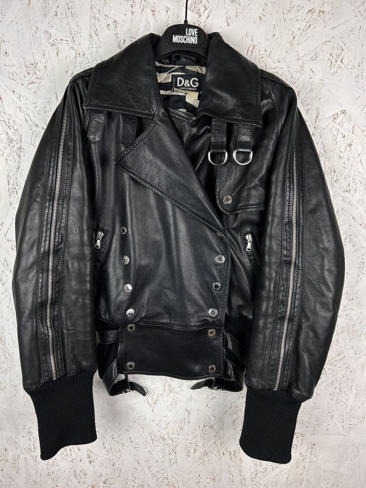 Dolce & Gabbana × Vintage Vintage Dolce Gabbana Leather Zip Moto Style Archive  Jacket | Grailed