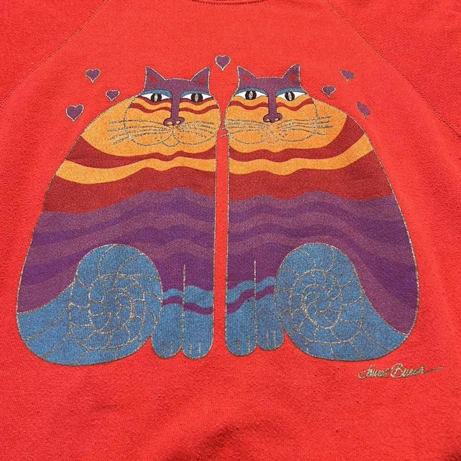 Designer VTG 90s Laurel Burch Cat Lovers Crewneck Sweatshirt Size M / US 6-8 / IT 42-44 - 4 Thumbnail
