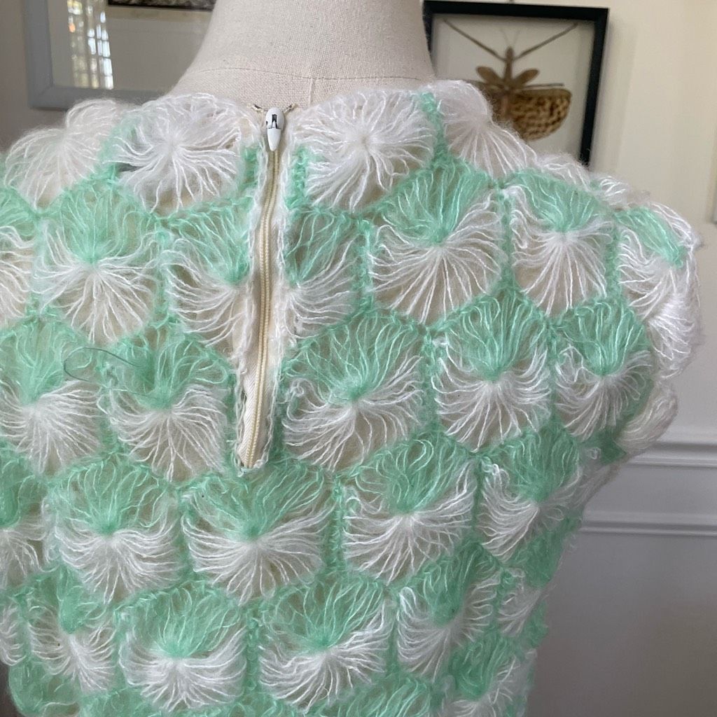 Vintage Vintage 60s Jane Hunter Seafoam Green White Back Zip Sleevel Size S / US 4 / IT 40 - 3 Thumbnail
