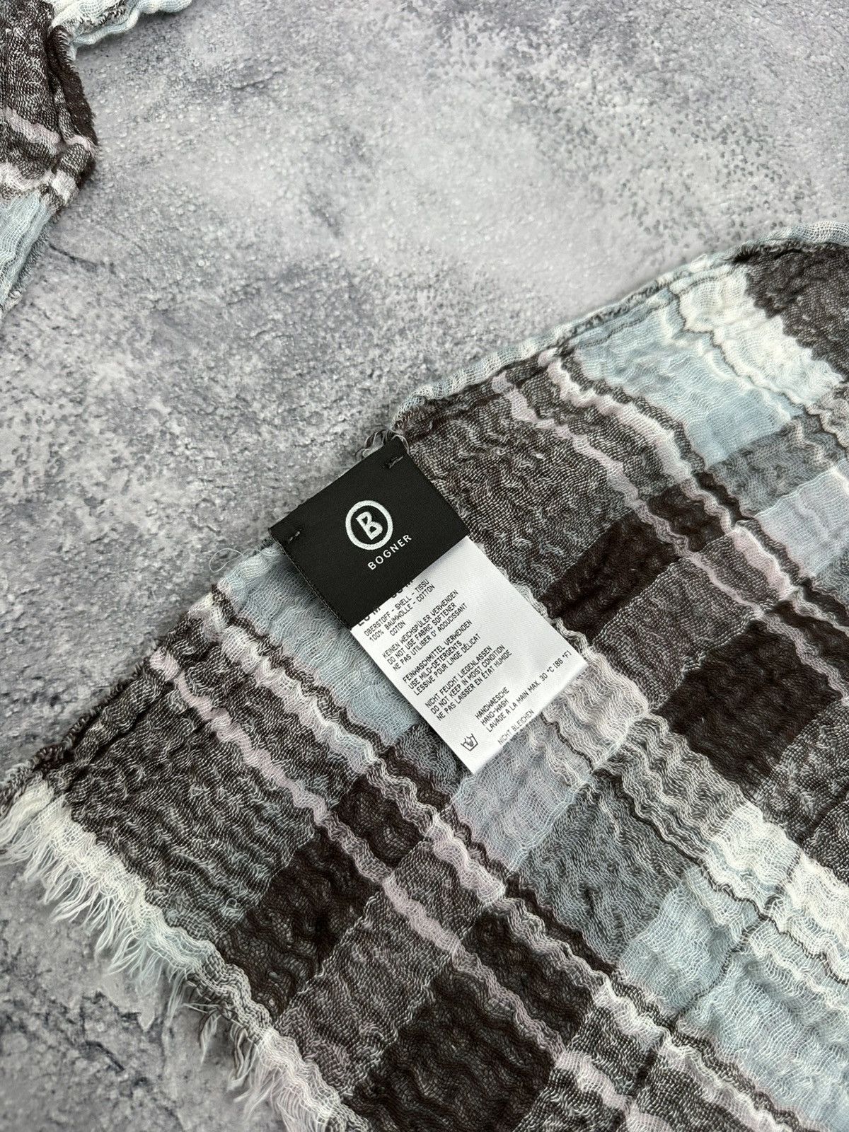 Bogner Bogner Checkered Scarf Muffler Neckwear Luxury Made in Italy Size ONE SIZE - 5 Thumbnail
