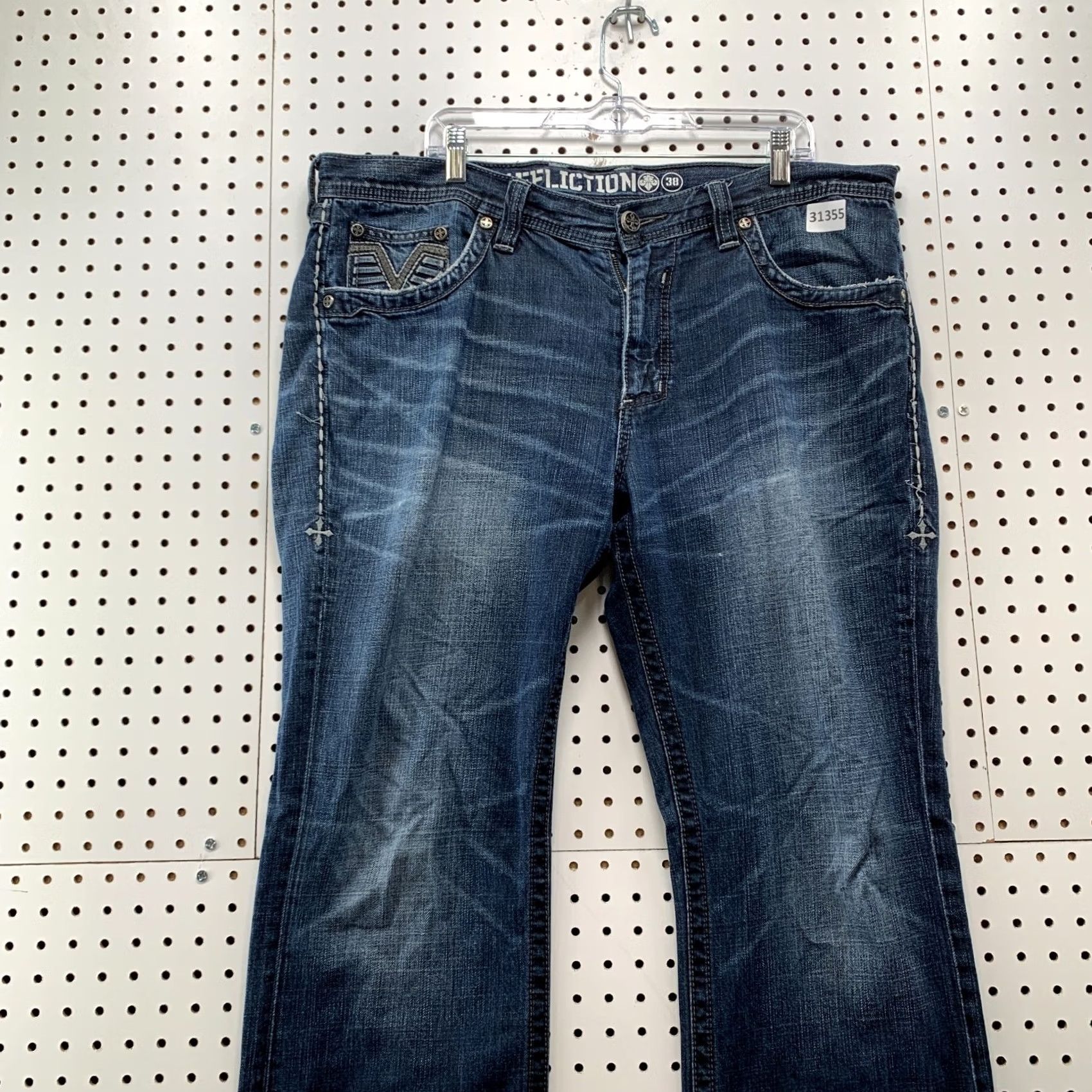 Affliction VINTAGE Affliction Jeans Mens 38 Blue Denim Distressed Baggy Straight 41x32.5 Relaxed 90s 2000s Mens Size US 38 / EU 54 - 6 Thumbnail