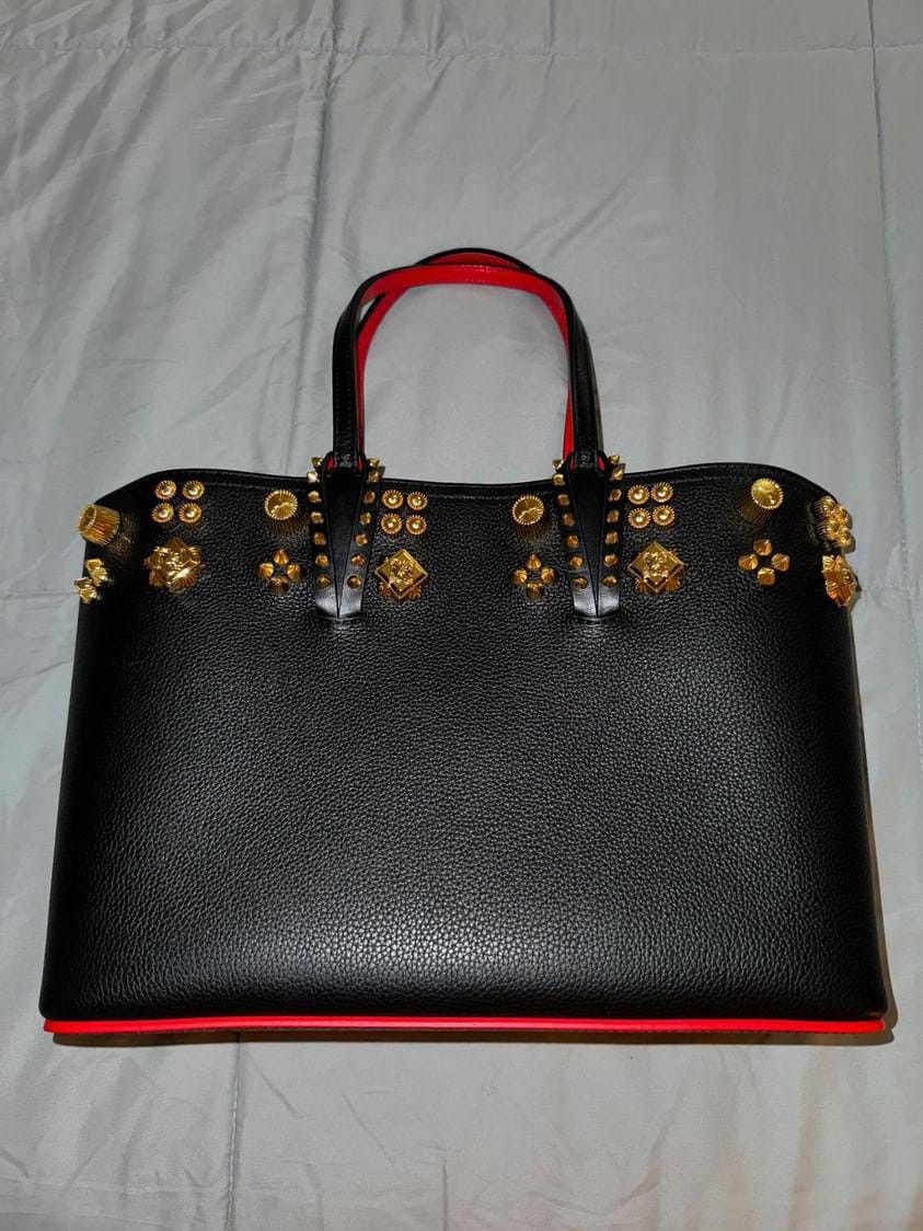 Christian Louboutin Calfskin Tote Bag in Black Size ONE SIZE - 1 Thumbnail