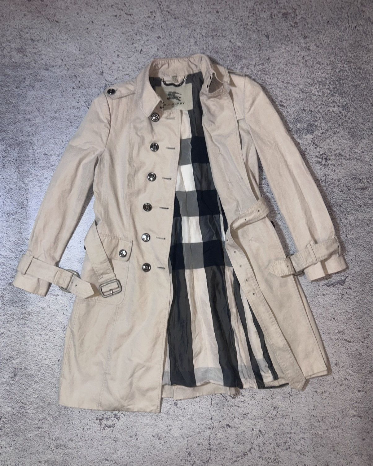 Burberry Burberry London Beige Belted Trench Coat – Made in Italy Size L / US 10 / IT 46 - 17 Thumbnail