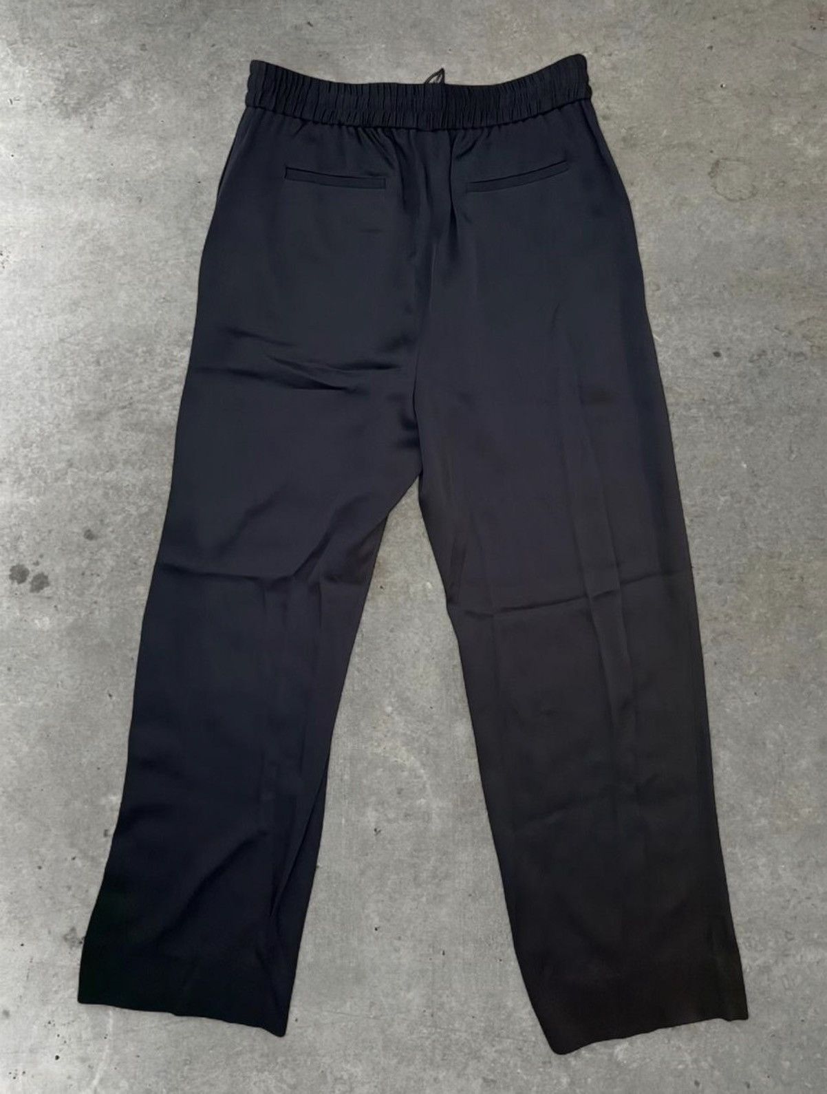Saint Laurent viscouse satin wide leg track pants