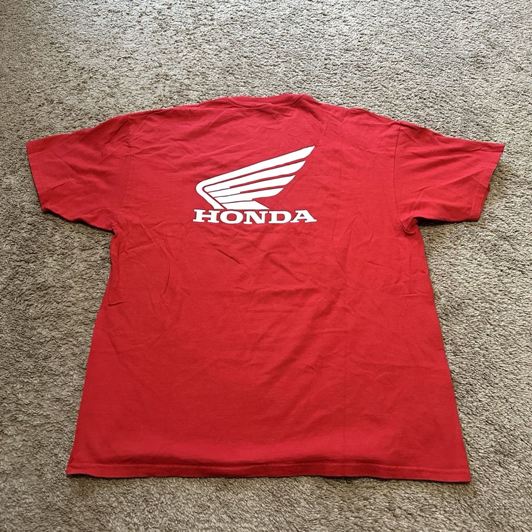 Honda VINTAGE Honda Shirt Mens XL Motocross 90s Red Graphic Print Polo? Size US XL / EU 56 / 4 - 4 Thumbnail