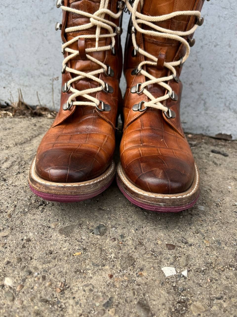 If Six Was Nine Vintage As 98 Guidi style Leather Faded Biker High Boots Size US 5.5 / EU 38 - 4 Thumbnail