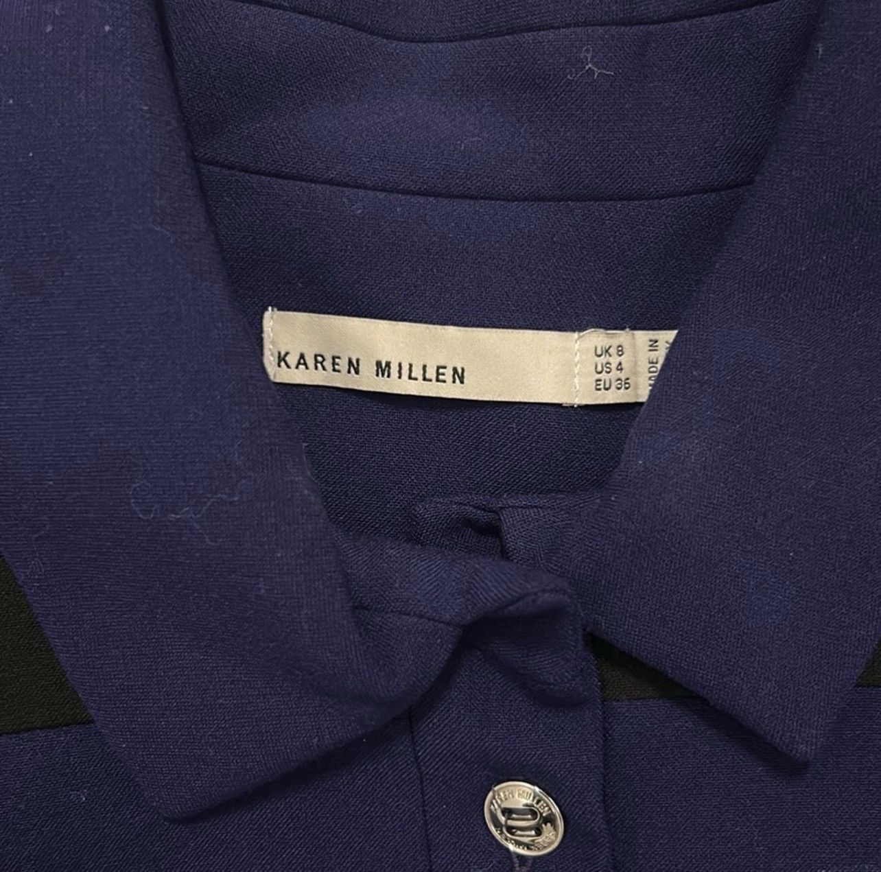 Karen Millen Karen Millen Purple Striped Shirt Midi Business Luxury Dress Size S / US 4 / IT 40 - 6 Thumbnail