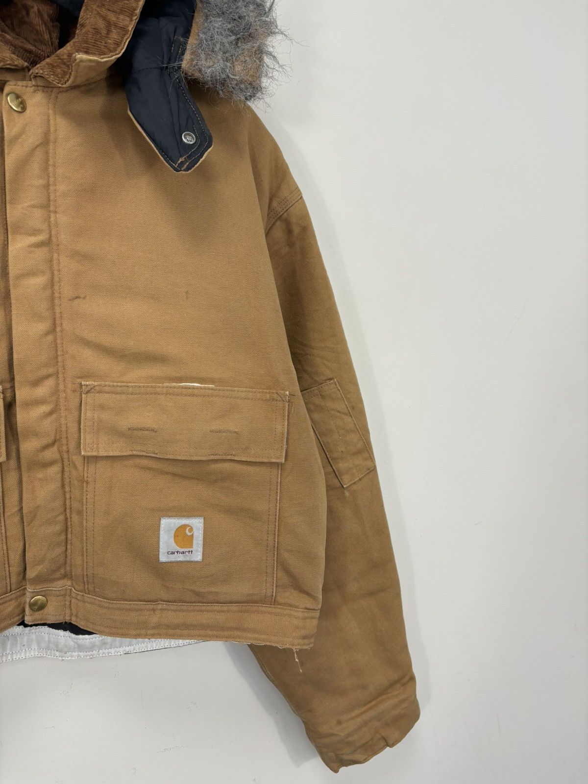 Carhartt Vintage 90s Carhartt USA Workwear Hooded Boxy Cropped Jacket Size US L / EU 52-54 / 3 - 4 Thumbnail