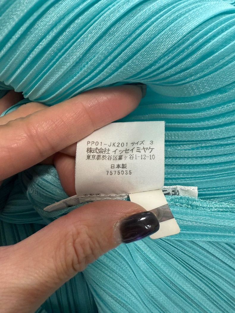 Issey Miyake Issey Miyake size:3 Lake blue pleated short-sleeved shirt Size XS / US 0-2 / IT 36-38 - 3 Thumbnail
