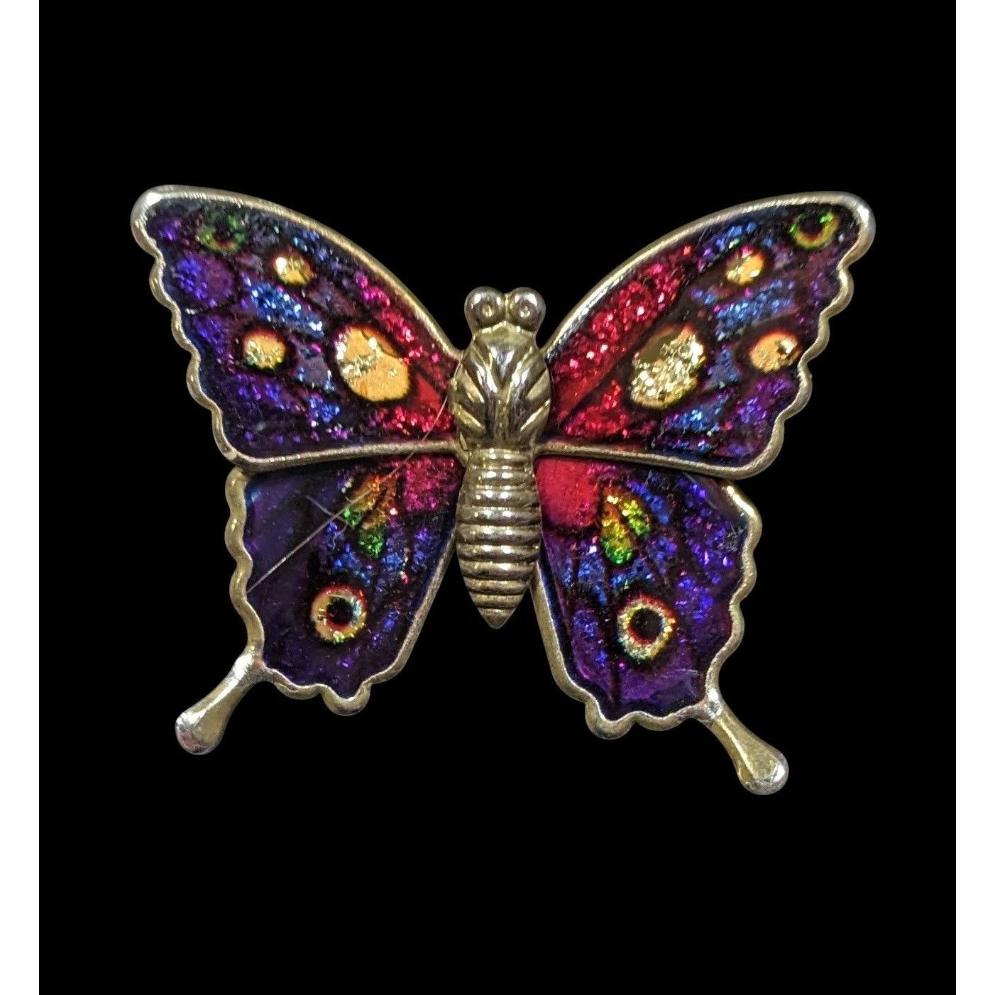 Other Vintage Fairycore Rainbow Glitter Butterfly Brooch Size ONE SIZE - 1 Thumbnail