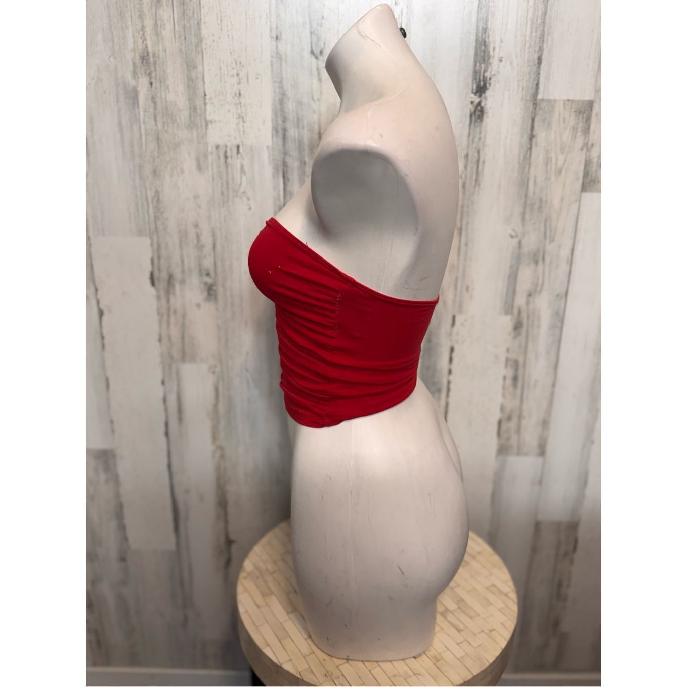 Other Ambiance Red Strapless Zip-Up Tube Top – Size S Size S / US 4 / IT 40 - 4 Thumbnail
