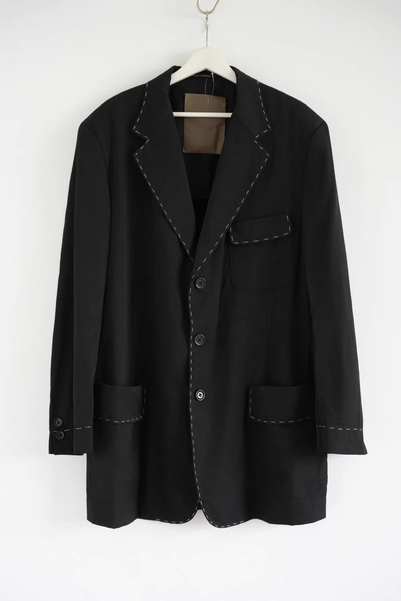 Yohji Yamamoto Yohji Yamamoto 03aw Hand-Stitched Visible Stitch Blazer K4 Size US L / EU 52-54 / 3 - 1 Thumbnail