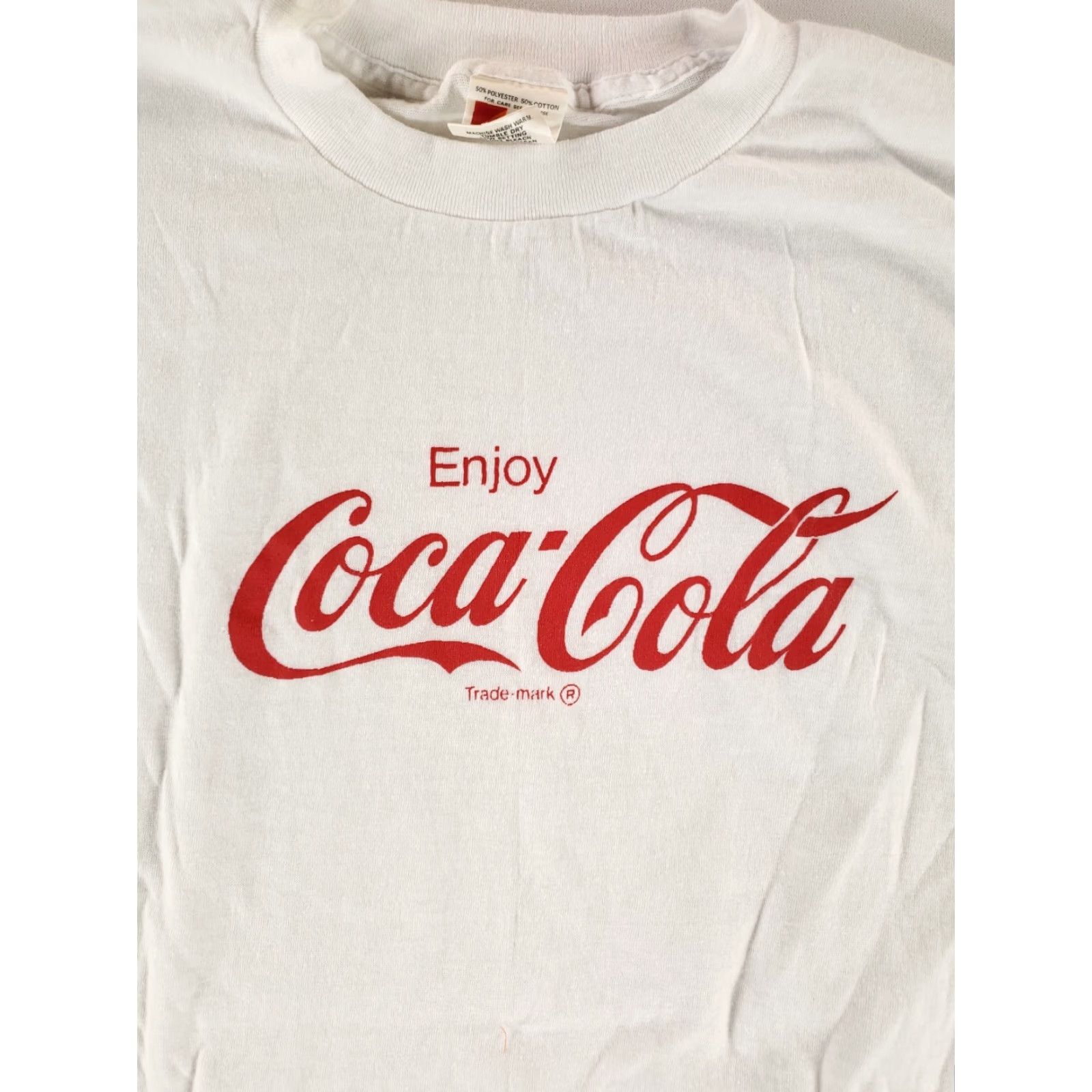 Vintage Coca-Cola T-Shirt VTG 90s Signal Single Stitch 50/50 Made USA Mens XL White Size US XL / EU 56 / 4 - 2 Thumbnail