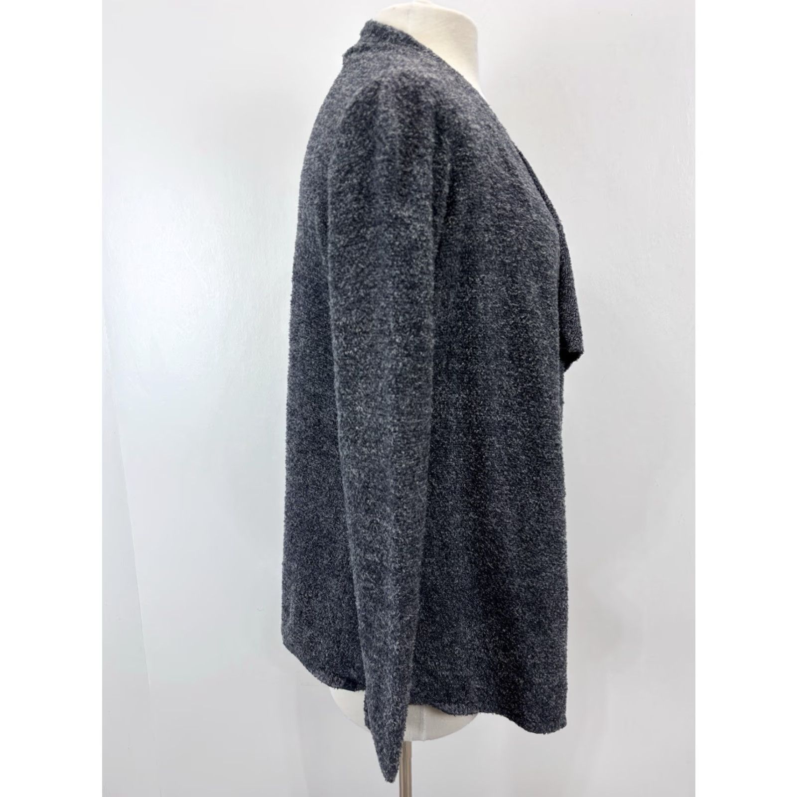 Vintage Barefoot Dreams Cardigan Women L Gray/Blue Cozy Lite Island Wrap Dream Sweater Womens Size L / US 10 / IT 46 - 4 Thumbnail
