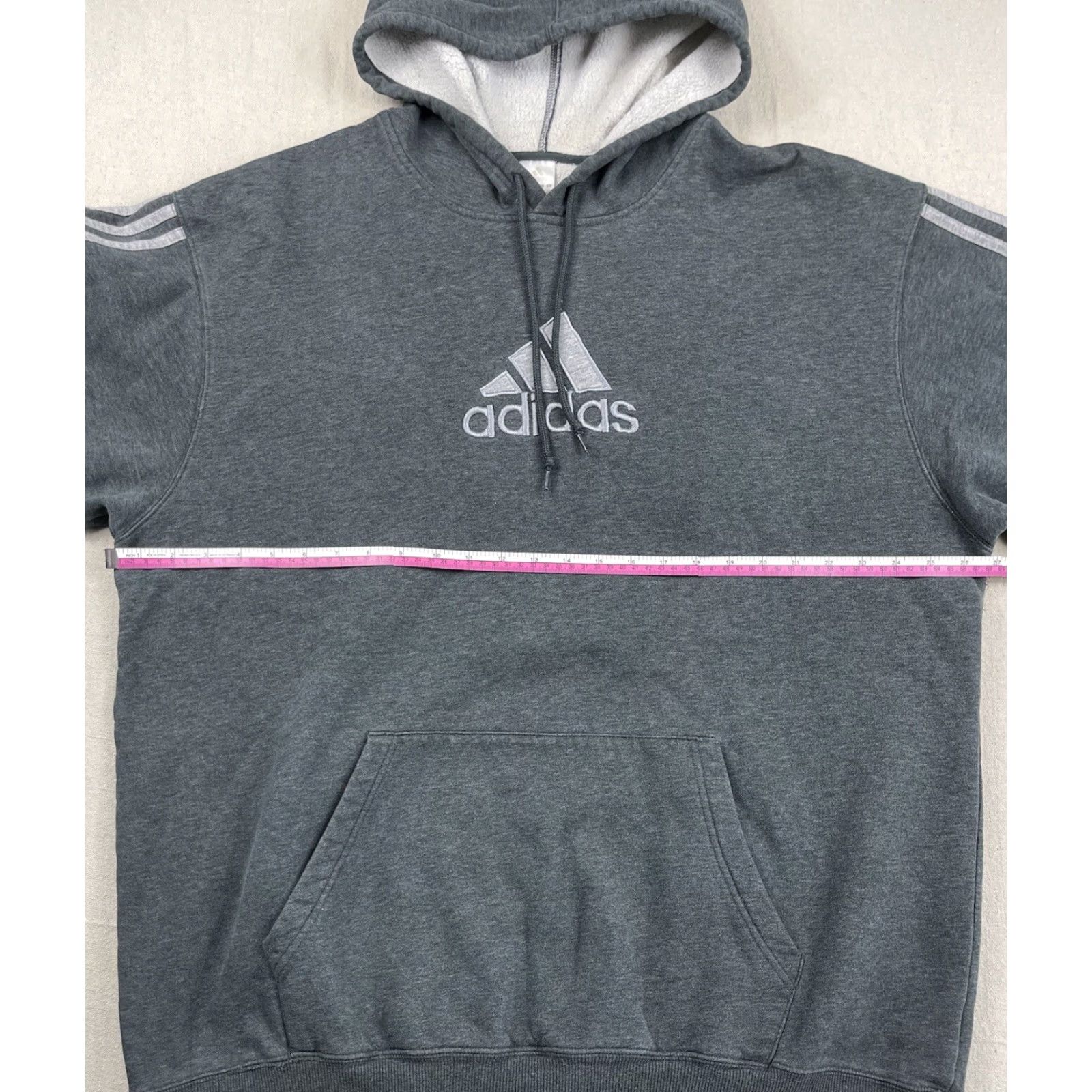 Adidas VINTAGE Adidas Hoodie Sweatshirt Men XL Gray Pullover 3 Stripes Trefoil Logo 80s 90s Sports Track Jacket Hoodie Size US XL / EU 56 / 4 - 4 Thumbnail