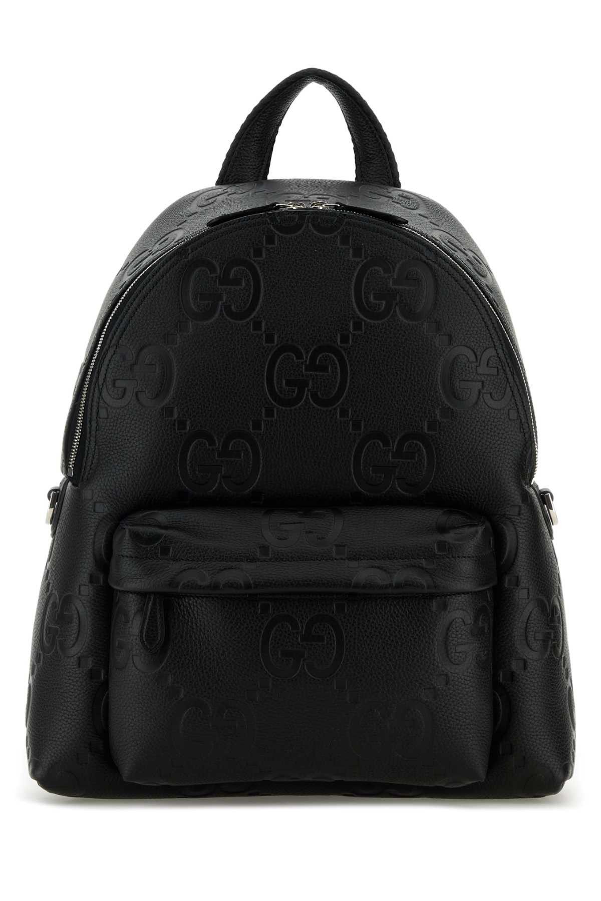 Gucci Black Jumbo Gg Leather Gg Backpack Size ONE SIZE - 1 Thumbnail
