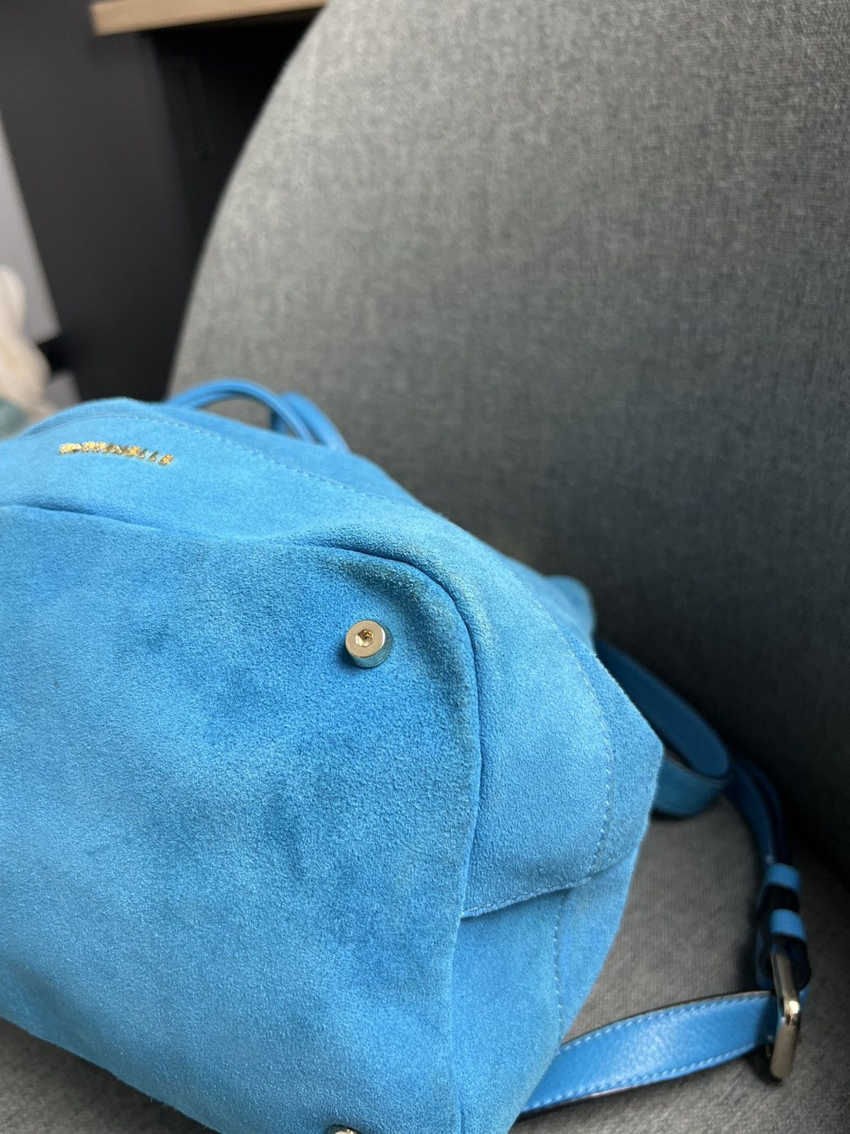 Vintage Luxury Coccinelle Blue Suede bag Size ONE SIZE - 11 Thumbnail