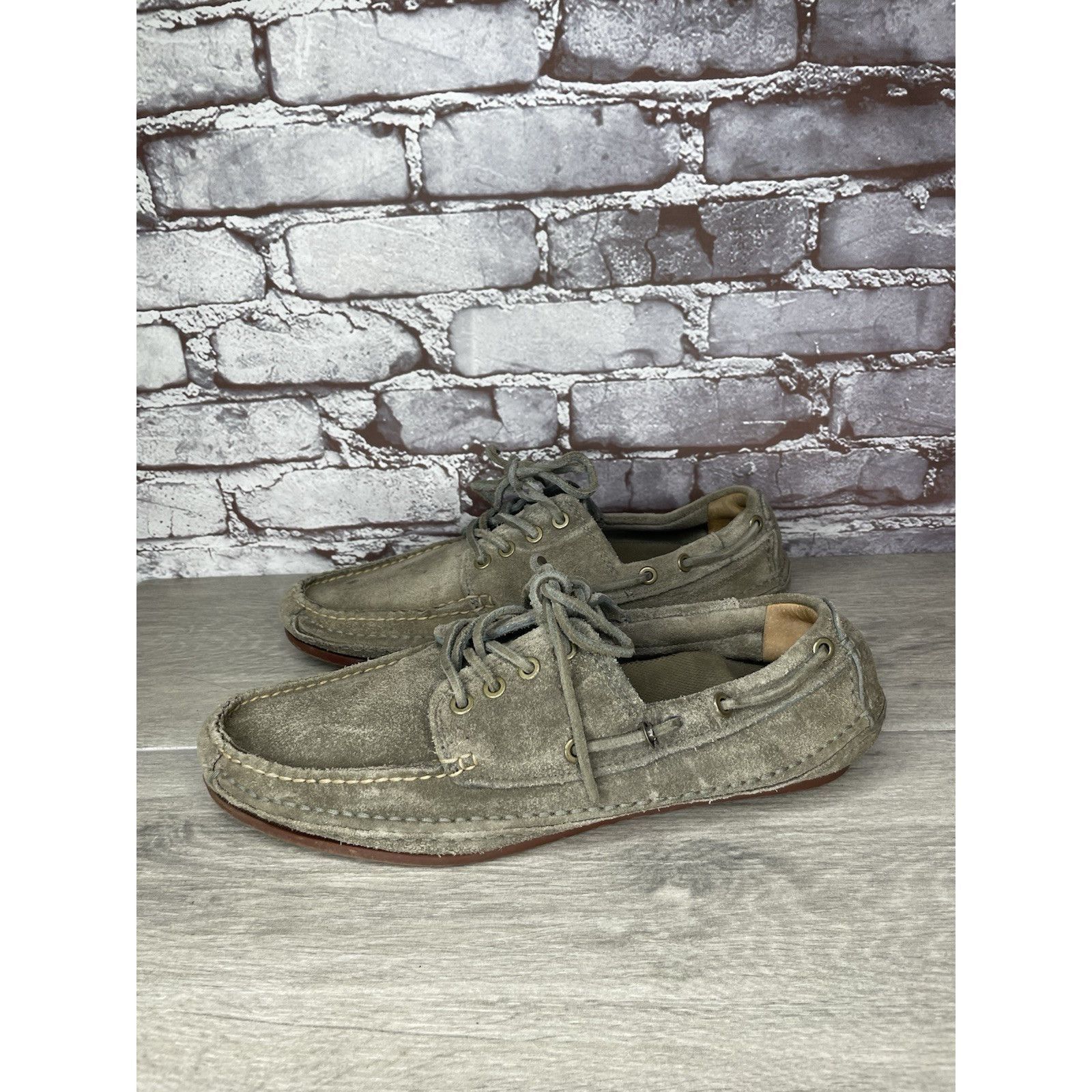 Frye FRYE Mason Tie Moc Camp Taupe Suede Leather Boat Shoes Men S Size US 12 / EU 45 - 16 Thumbnail