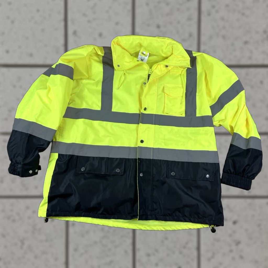 Vintage ML Kishigo Yellow Reflective Safety Coat High Visibility Jacket 2XL-3XL RWJ102 Size US XXL / EU 58 / 5 - 1 Thumbnail