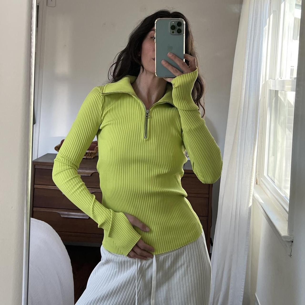Helmut Lang Helmet Lang Lime Green Ribbed Long Sleeve Size XS / US 0-2 / IT 36-38 - 7 Thumbnail