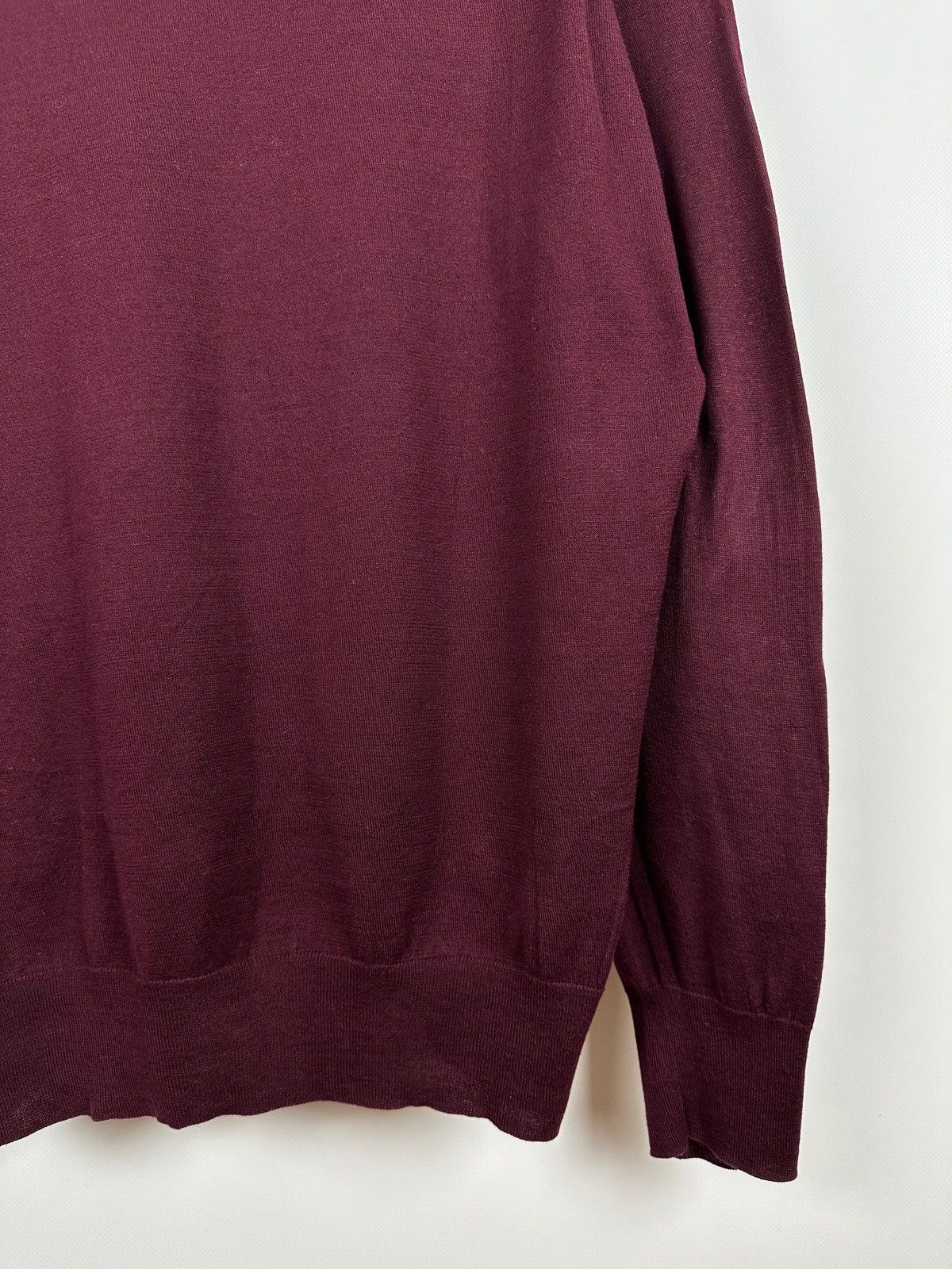 Dries Van Noten Dries Van Noten Burgundy V-Neck Lightweight Sweater Pullover Size US XL / EU 56 / 4 - 17 Thumbnail