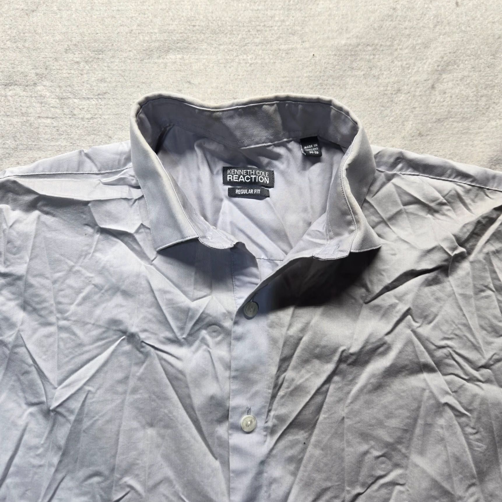 Kenneth Cole VINTAGE Kenneth Cole Reaction Dress Shirt Long Sleeve Gray Plaid Slim Fit Men's 15.5 Size 40R - 2 Thumbnail